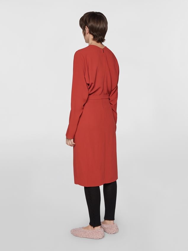STRETCH CADY DRESS WITH LONG KIMONO SLEEVES - 3