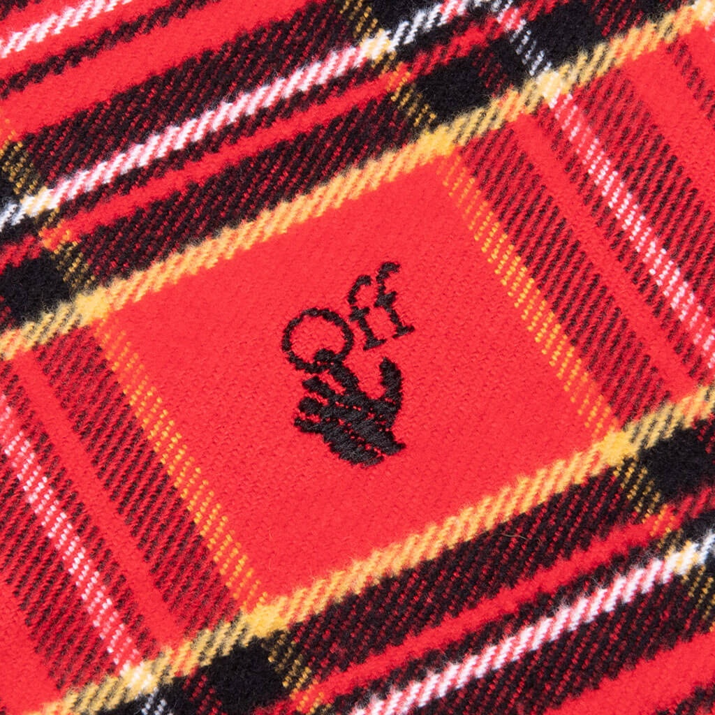 OFF-WHITE C/O VIRGIL ABLOH FLANNEL SKATE SHIRT - RED/BLACK - 3