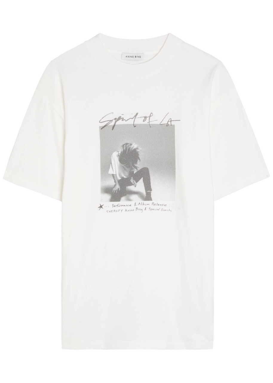 Anine Bing Ashton Spirit Printed Cotton T-shirt - 1