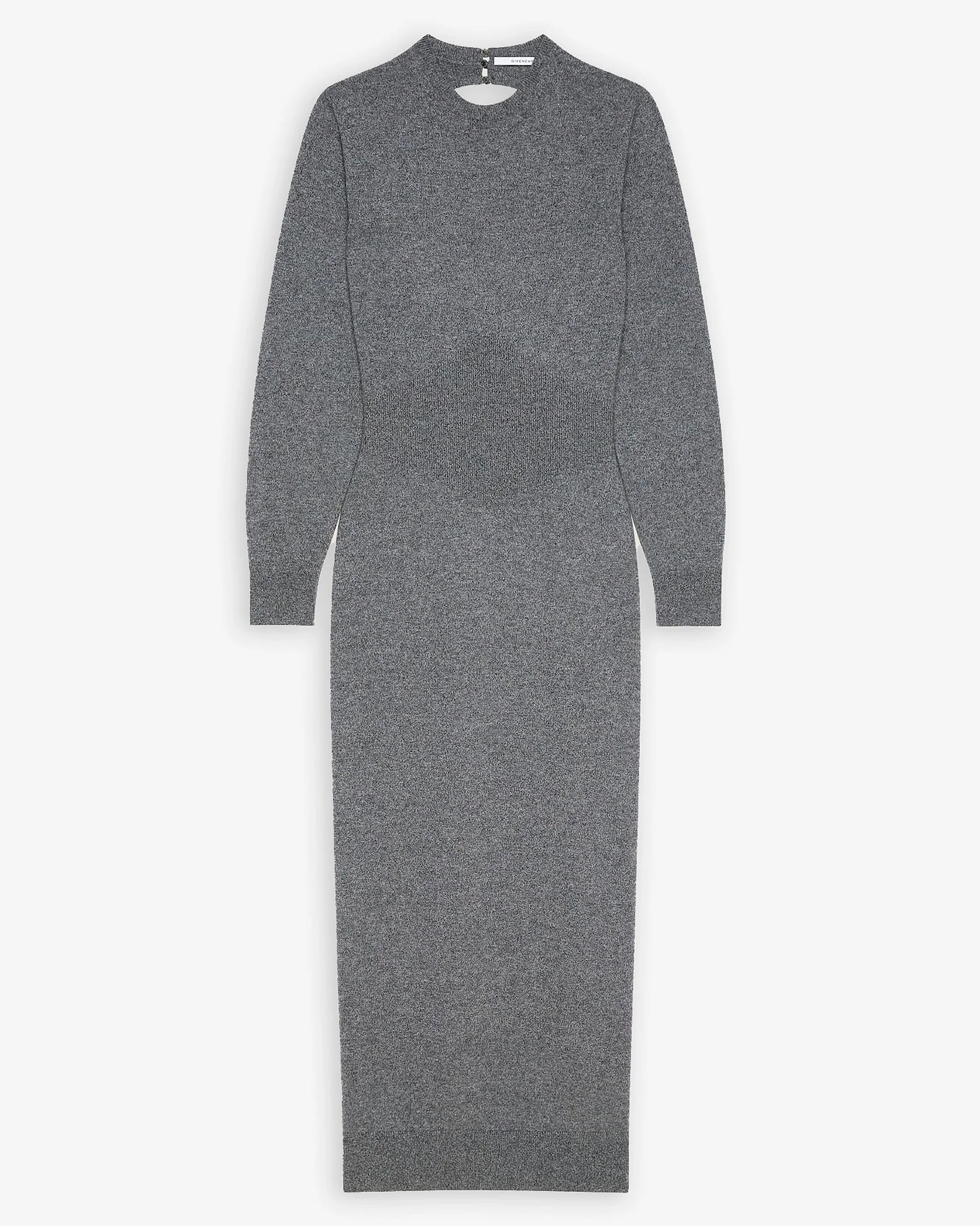 Long sleeves grey cashmere dress - 1