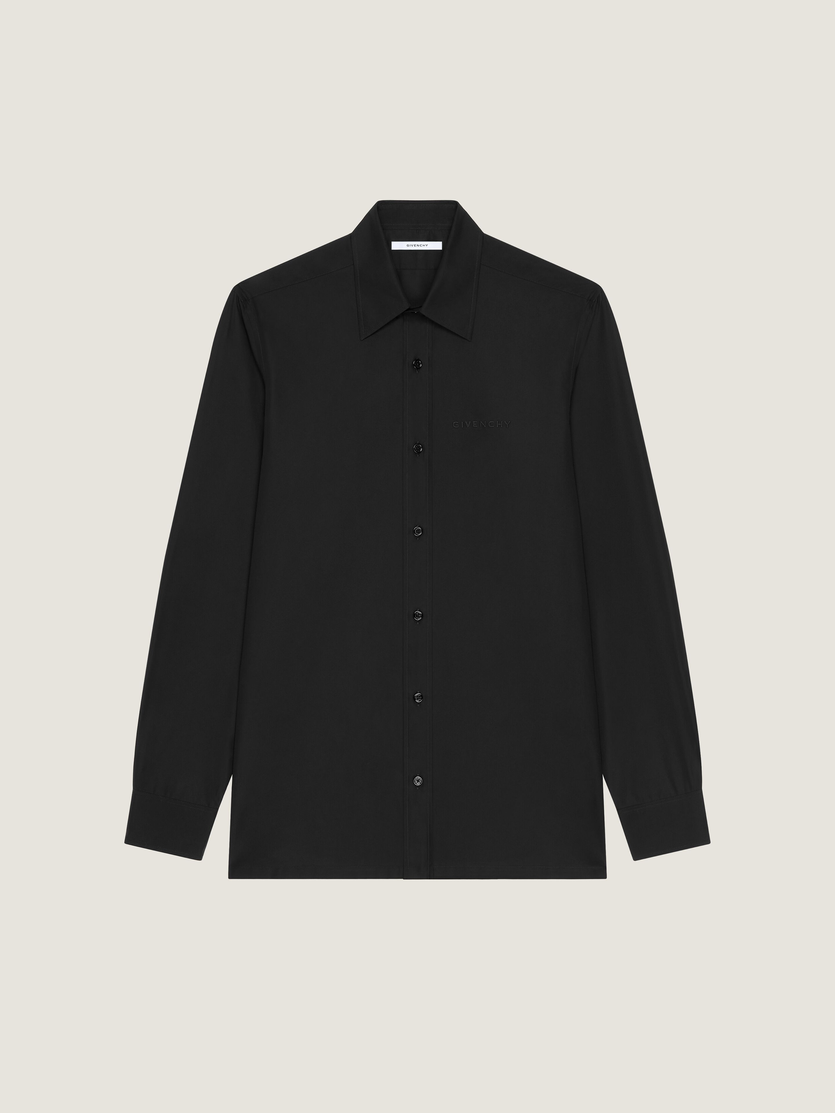 SLIM FIT SHIRT IN POPLIN WITH GIVENCHY PARIS JACQUARD - 1
