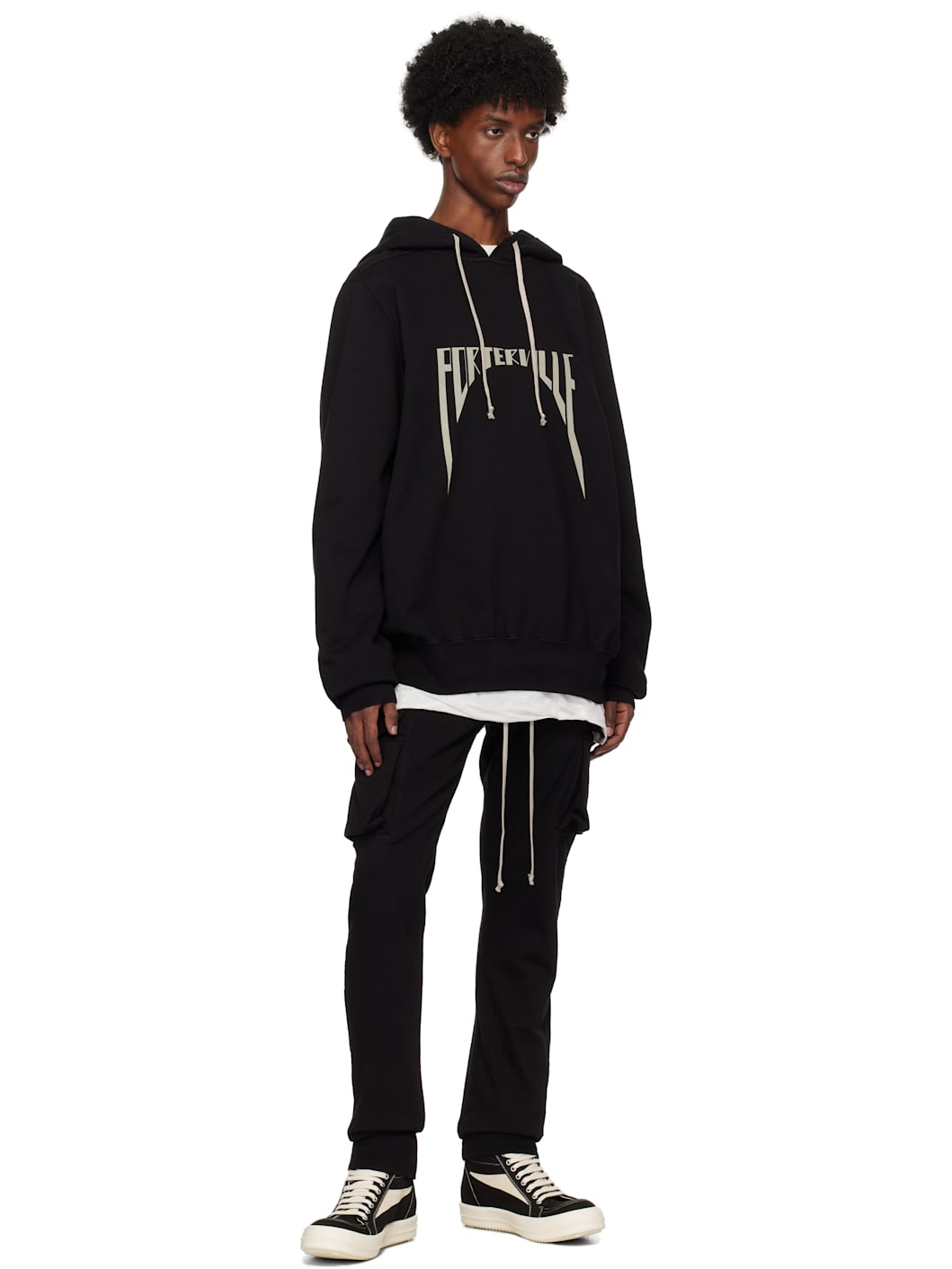 Black Porterville Mastodon Cut Cargo Pants - 4