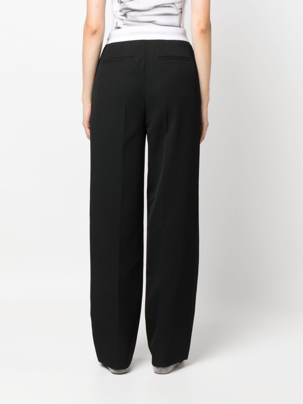 logo-waistband straight-leg trousers - 4