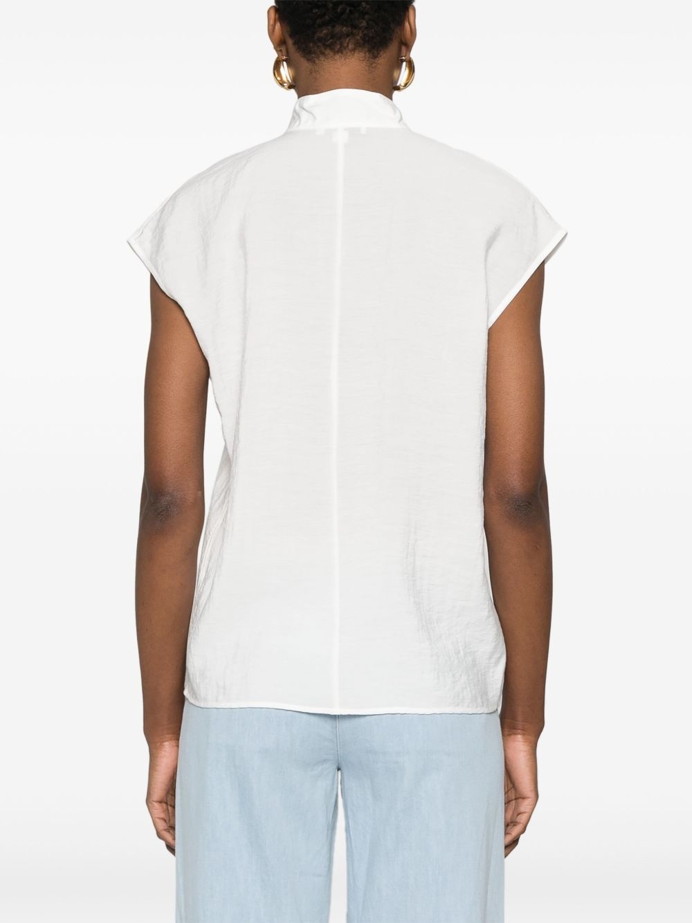 voile cap-sleeve blouse - 4