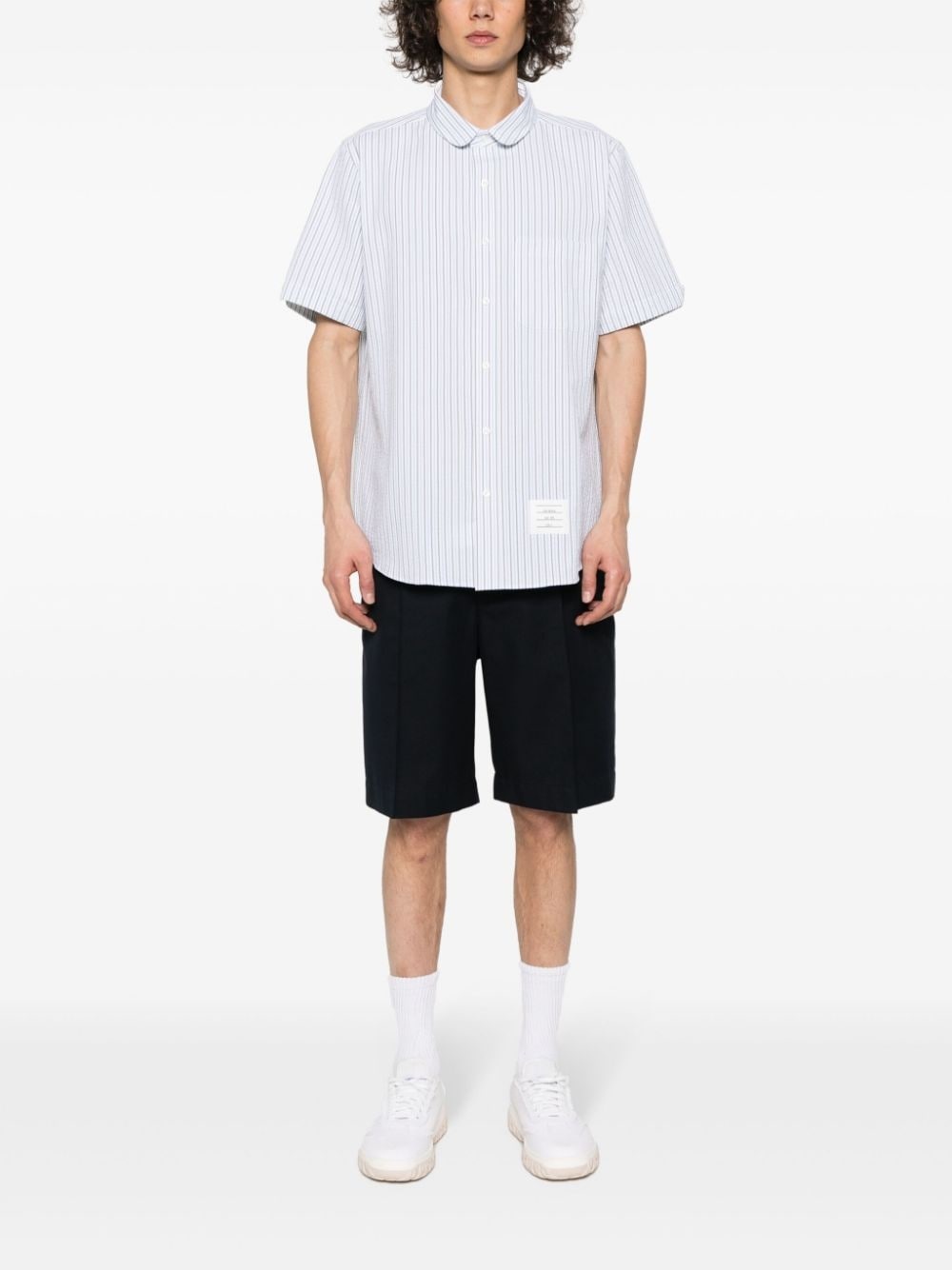 striped seersucker cotton shirt - 2