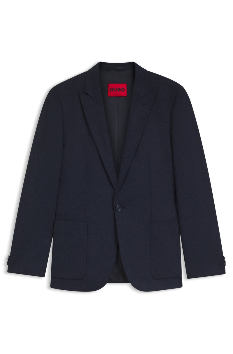 EXTRA-SLIM-FIT BLAZER IN MELANGE PERFORMANCE-STRETCH FLANNEL 1