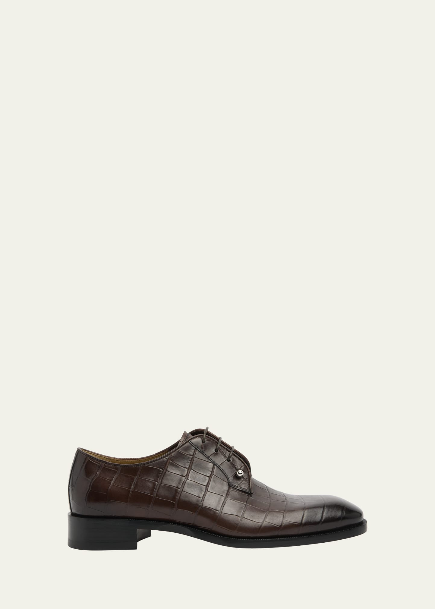 Men's Chambeliss Croc-Effect Leather Derby Shoes - 1