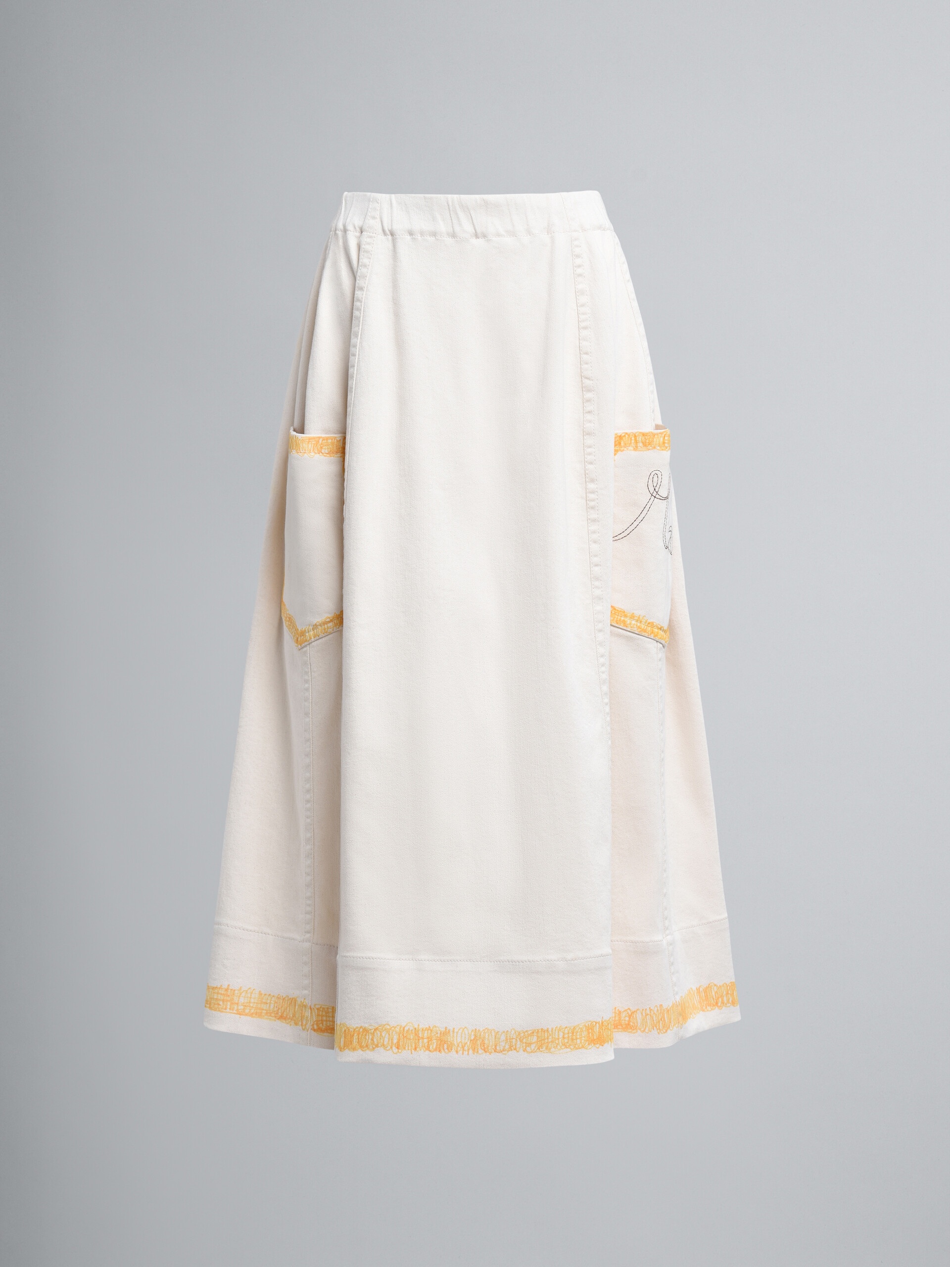 BEIGE DENIM SKIRT - 1