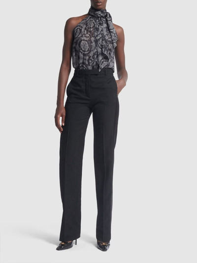 VERSACE Barocco tailored wool straight pants outlook