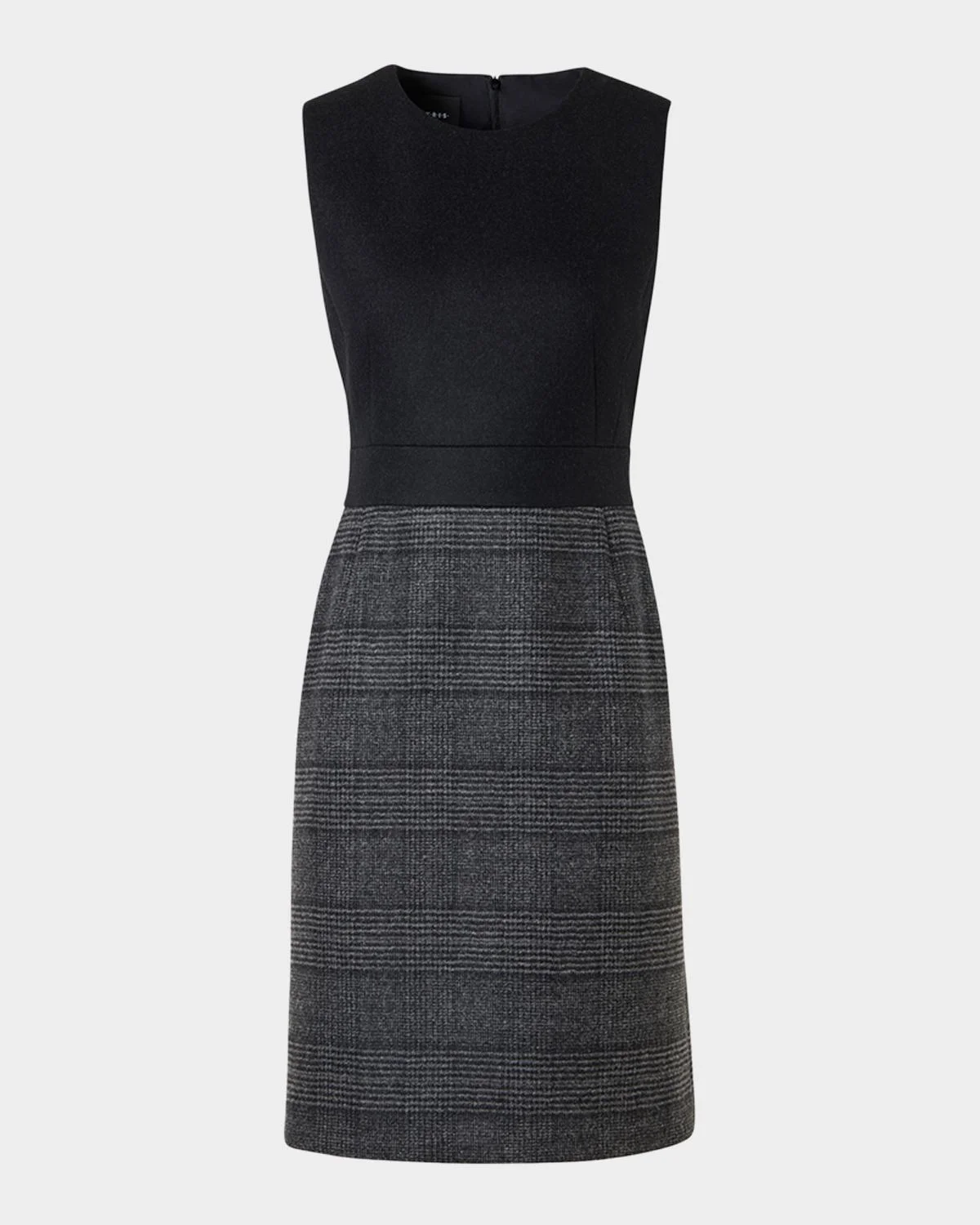 Prince Of Whales Wool Double-Face Sleeveless Dress - 1