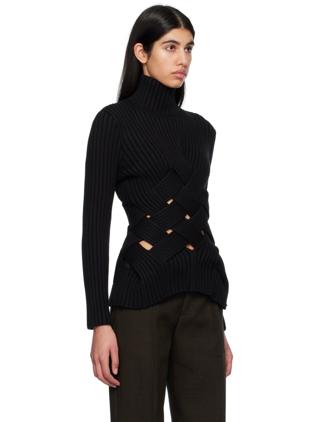 Black Intreccio Turtleneck - 2