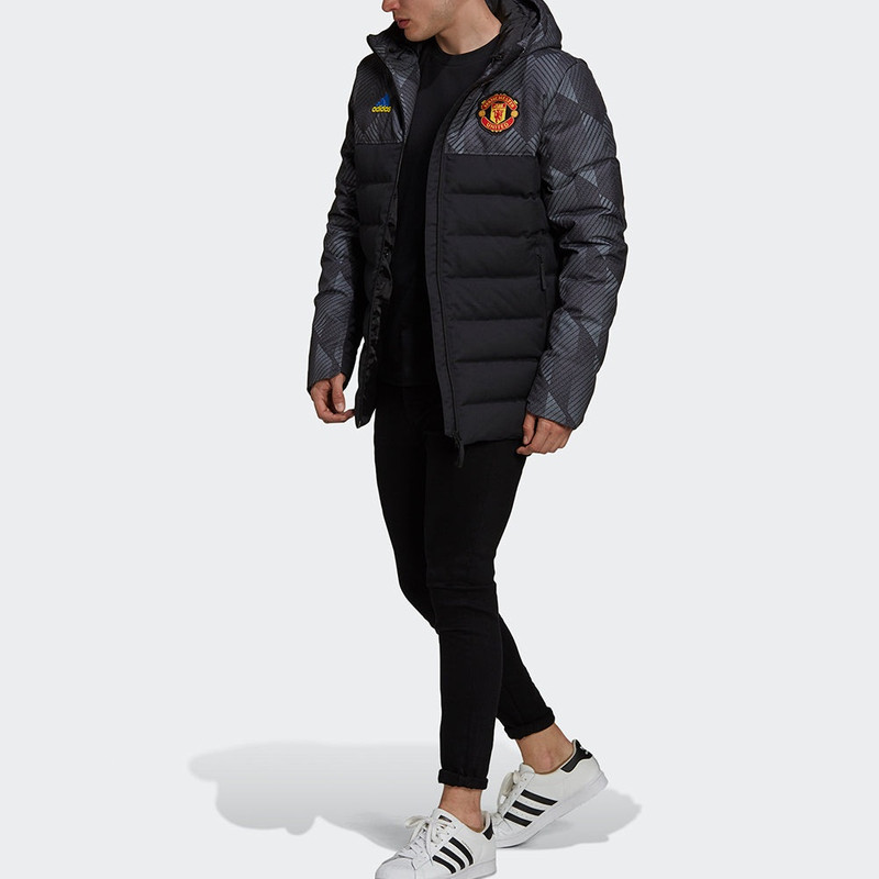 adidas Manchester United Soccer Down Feather Jacket 'Black' GR3870 4