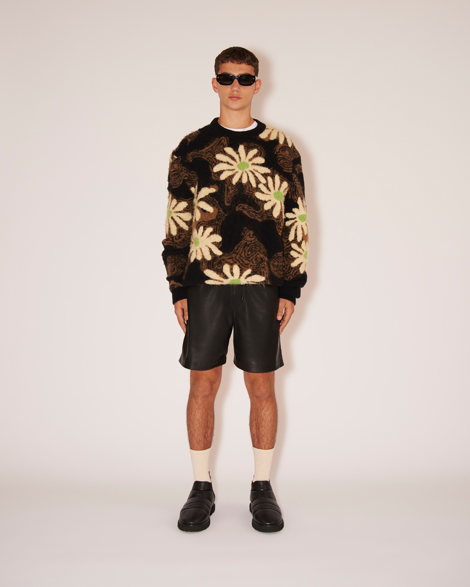WESTYN - Brushed alpaca floral crew-neck sweater - Black - 2