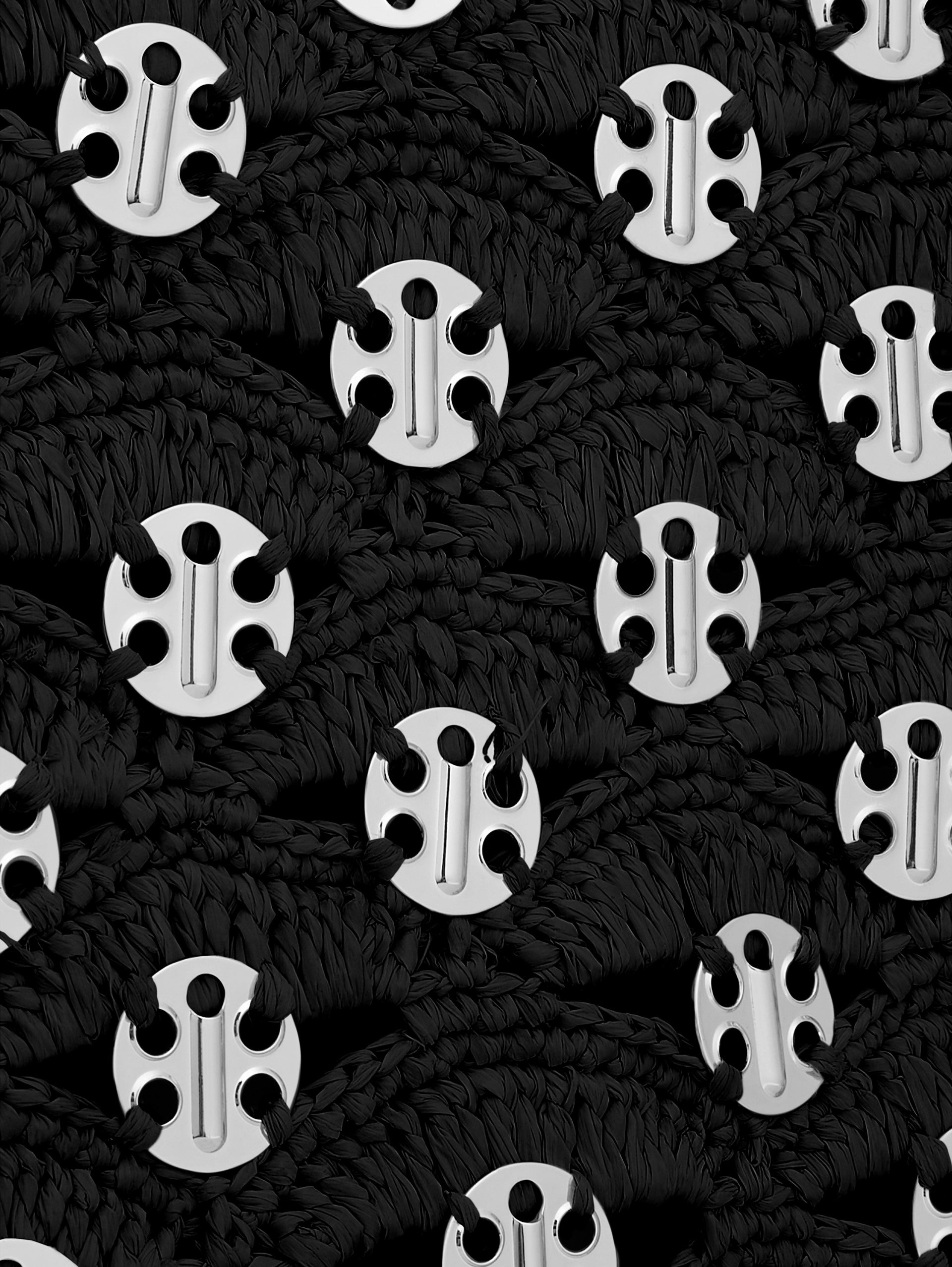 BLACK TOTE BAG IN RAFFIA - 7