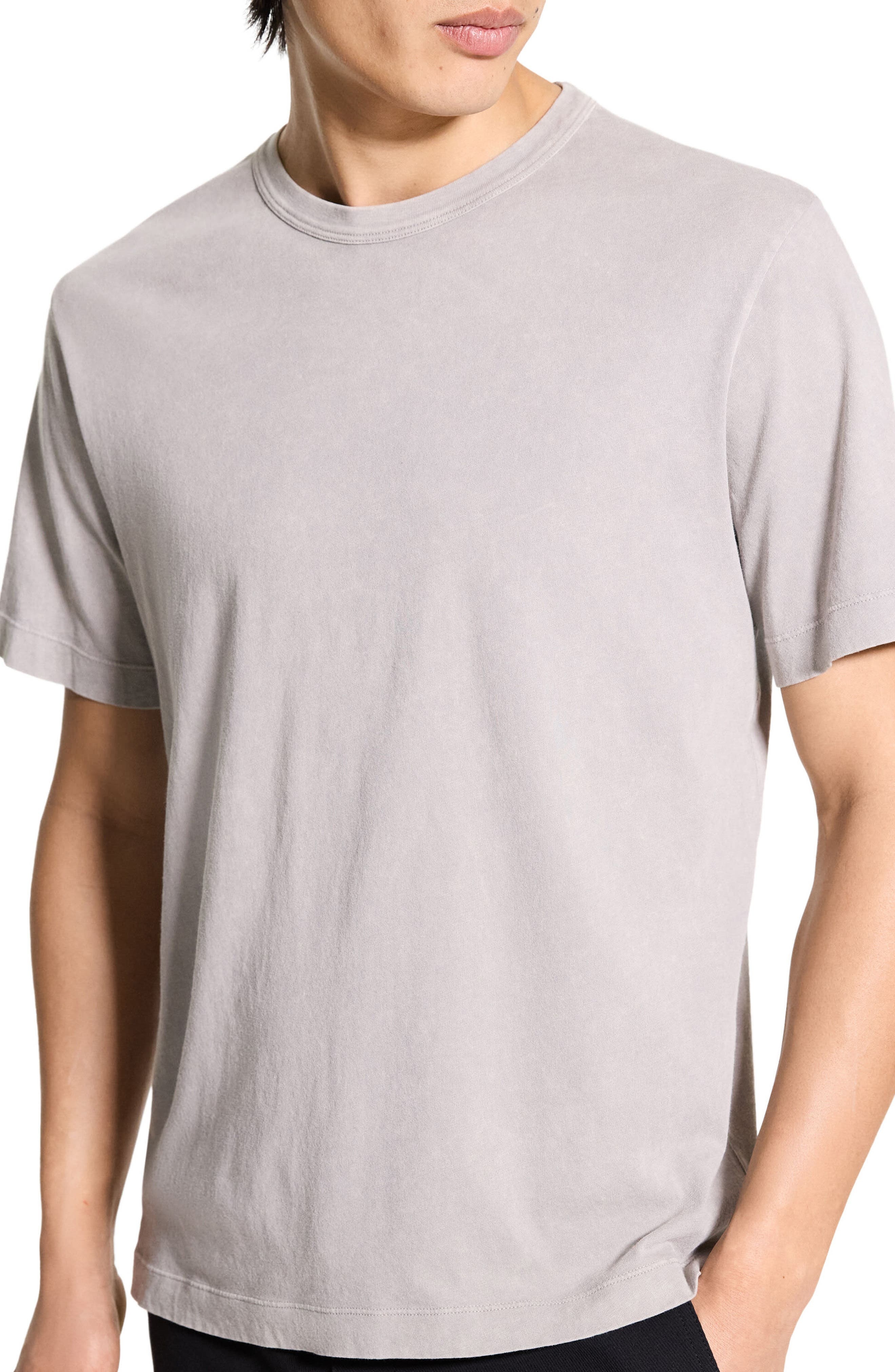 Theory Washed Pima Cotton T-Shirt in Dark Vapor at Nordstrom - 4