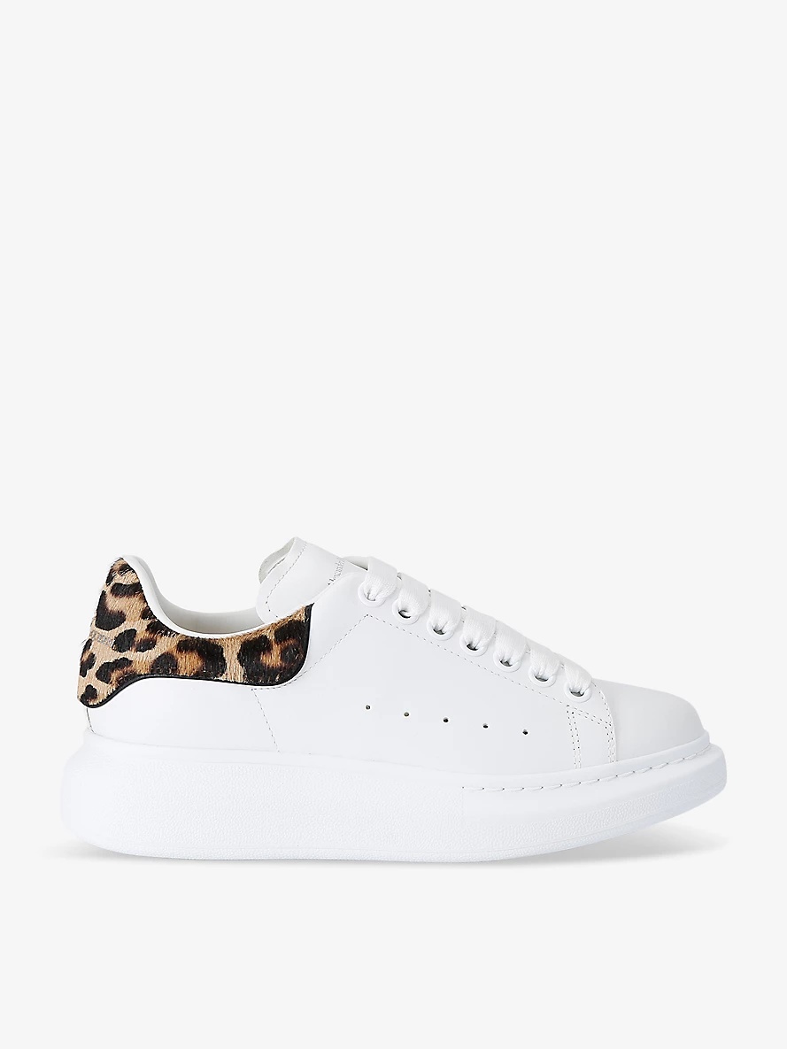 Women's Oversized leather low-top trainers - 1