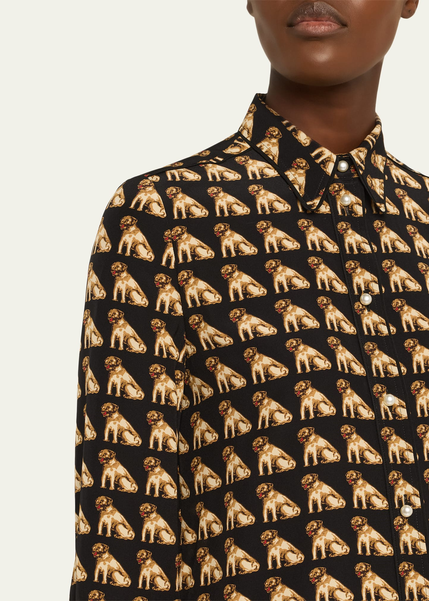 Charles Pug Crepe De Chine Blouse - 5