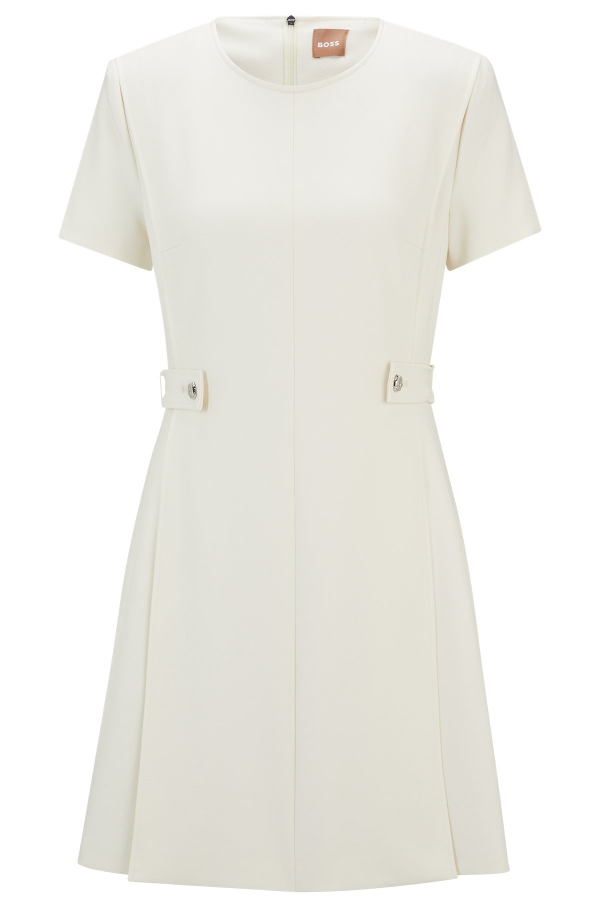 REGULAR-FIT DRESS IN STRETCH FABRIC WITH HARDWARE BUTTONS - 1