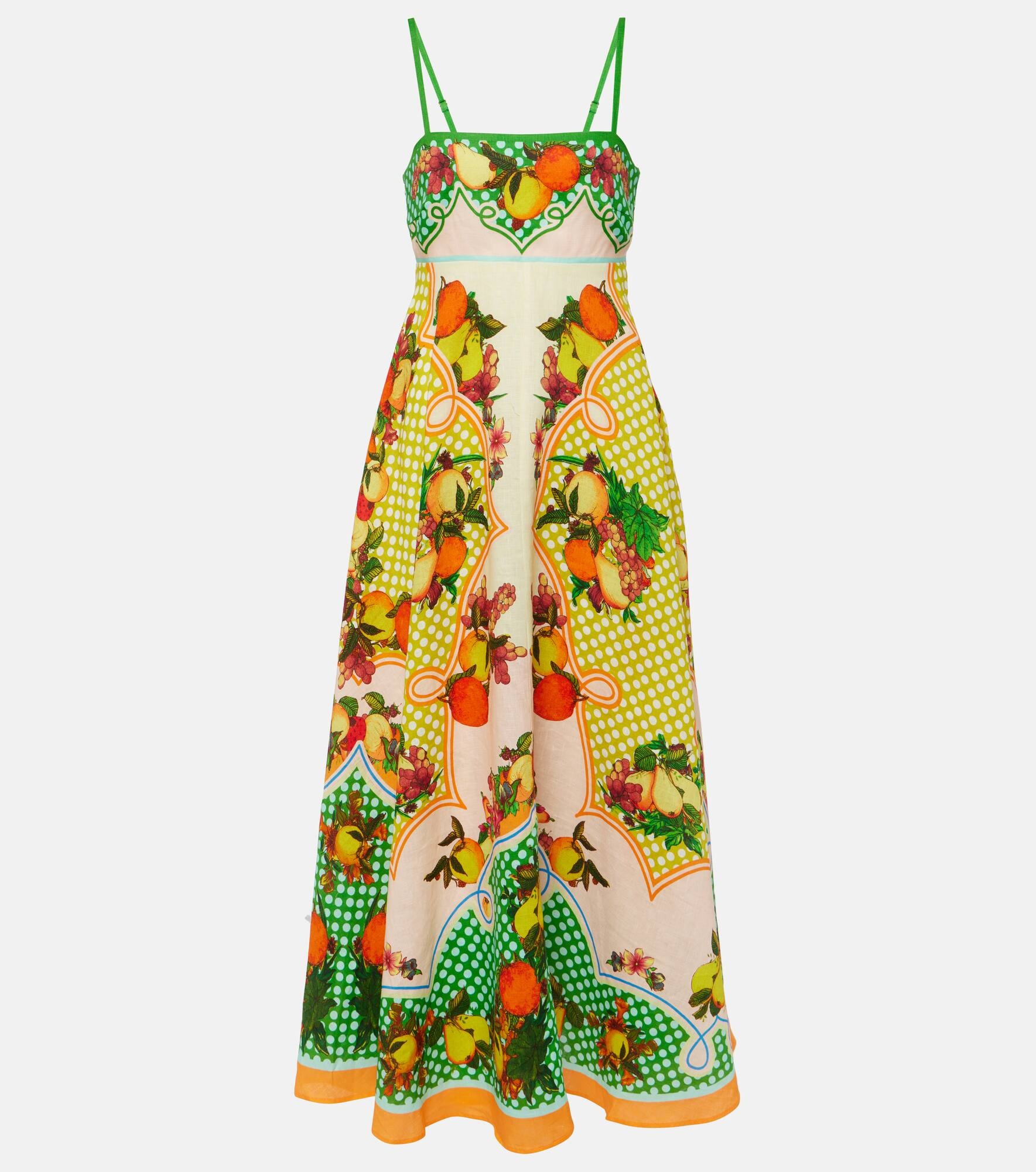 Lemonis printed linen maxi dress - 1