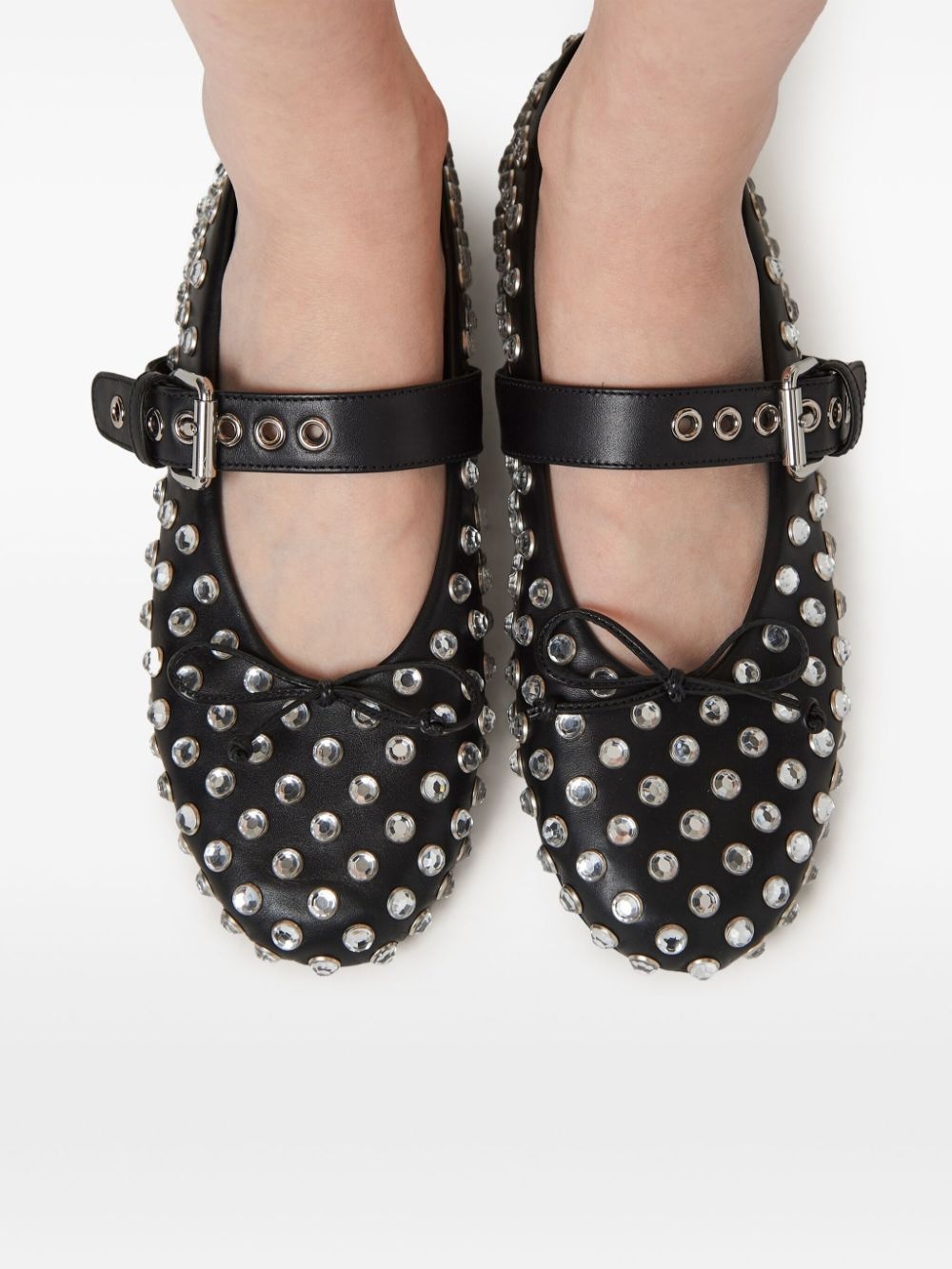 studded leather ballerina shoes - 5