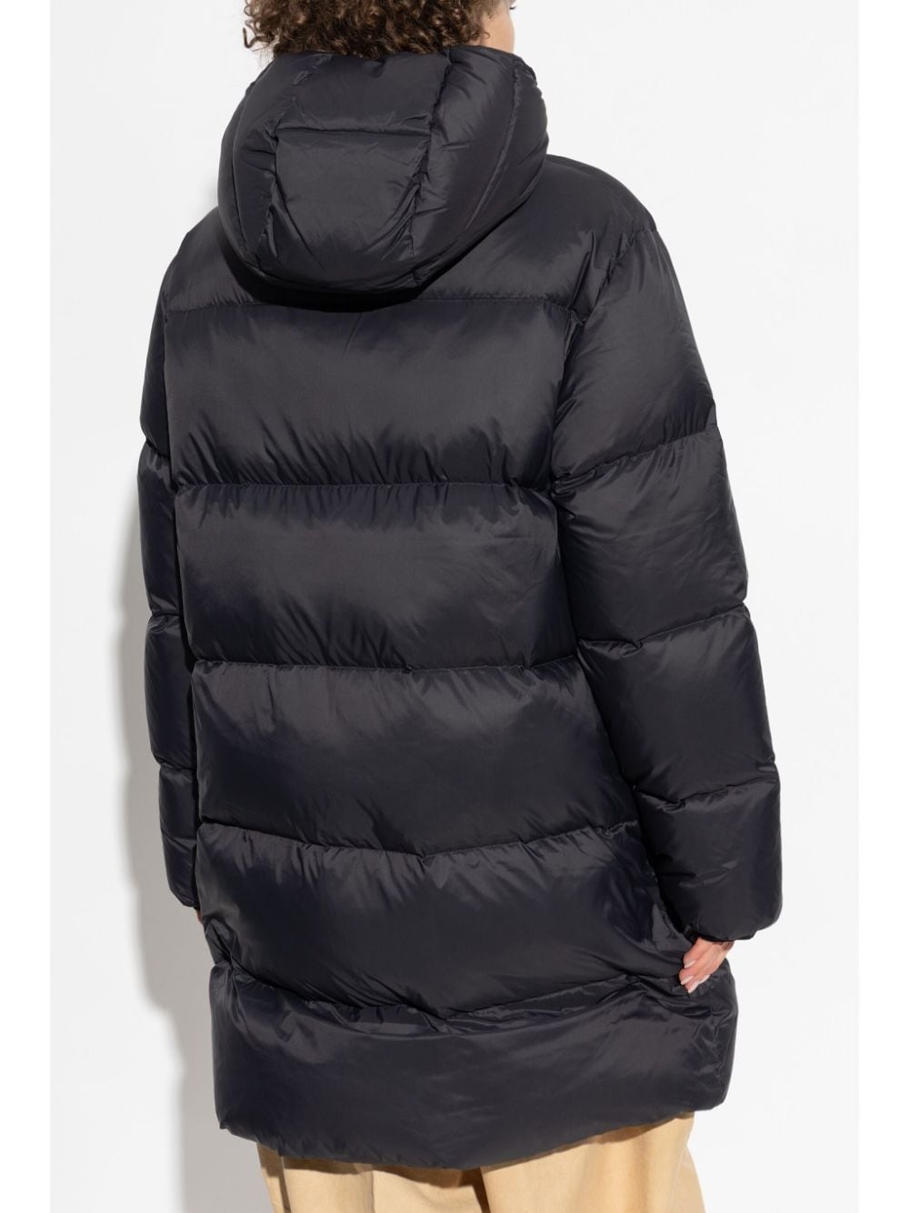 logo-print padded coat - 4