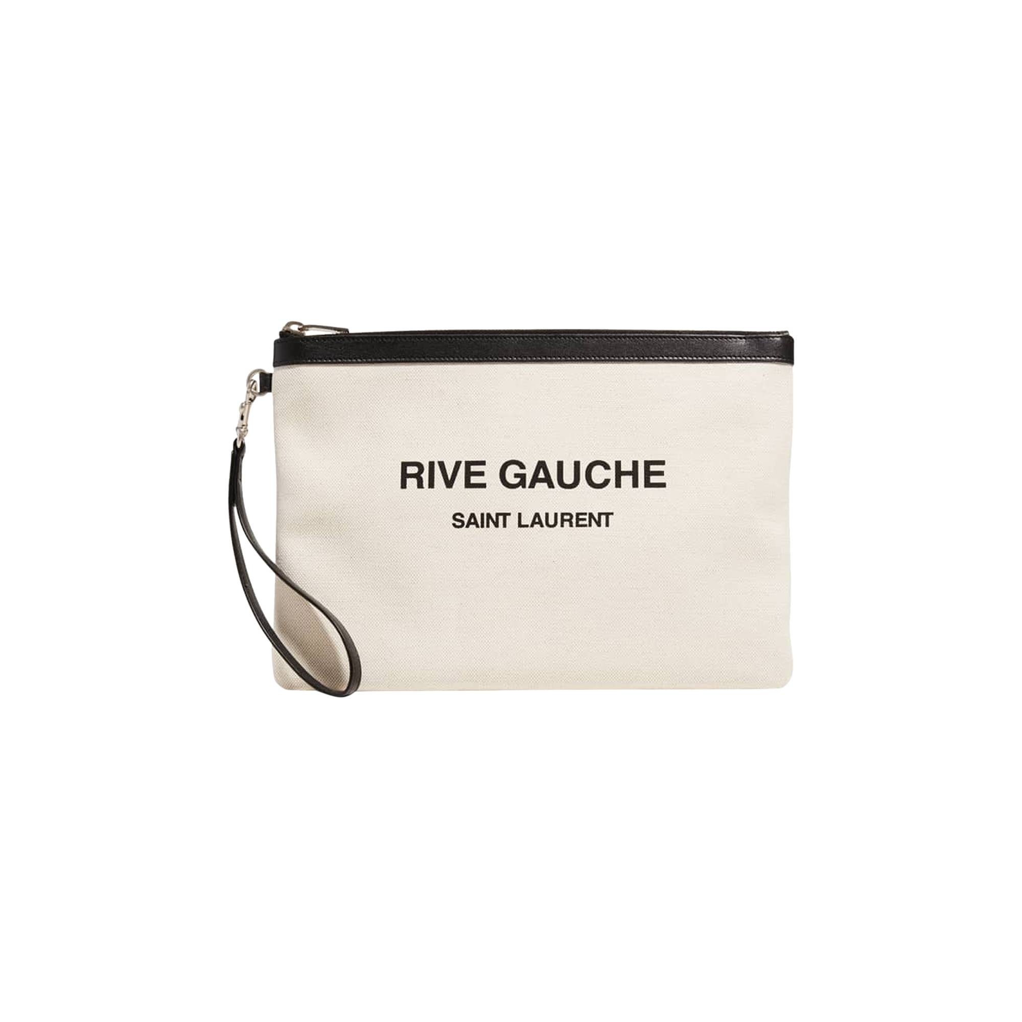 Saint Laurent Rive Gauche Zipped Pouch 'Greggio/Nero' - 1