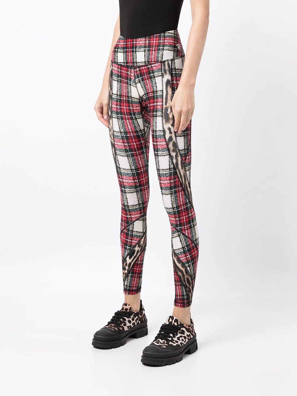 panelled cropped leggings - 3