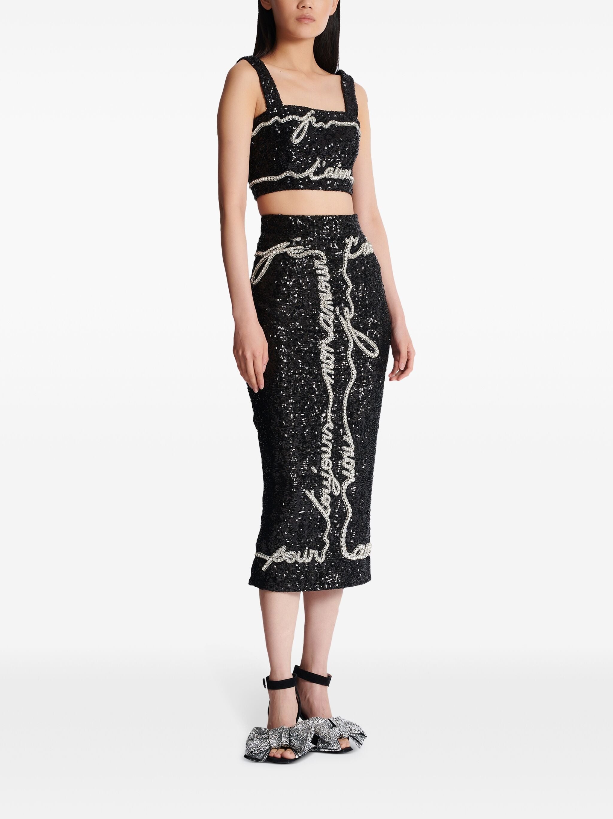 Sequinned Cropped Top - 3