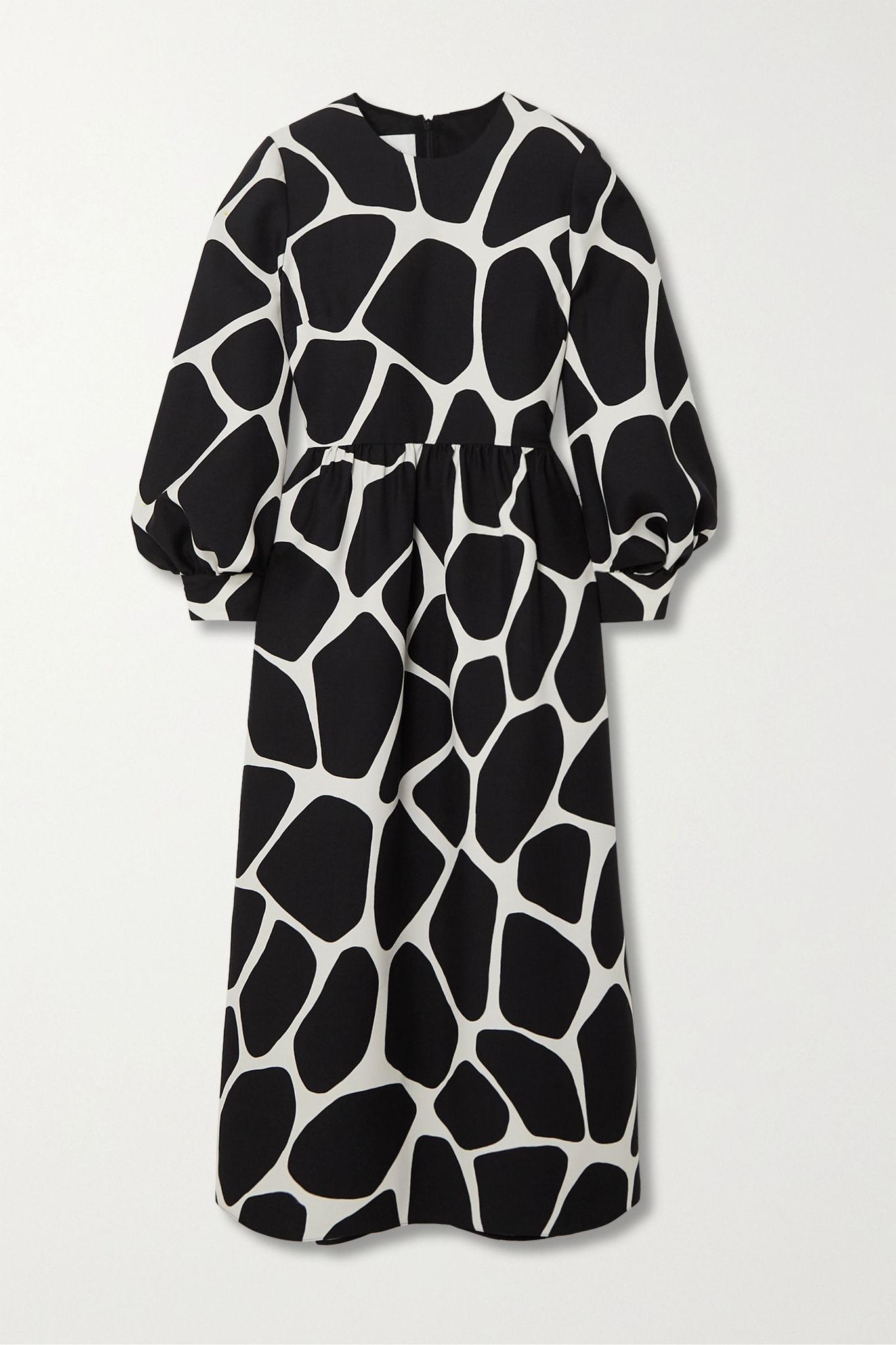 Printed wool and silk-blend crepe midi dress - 1