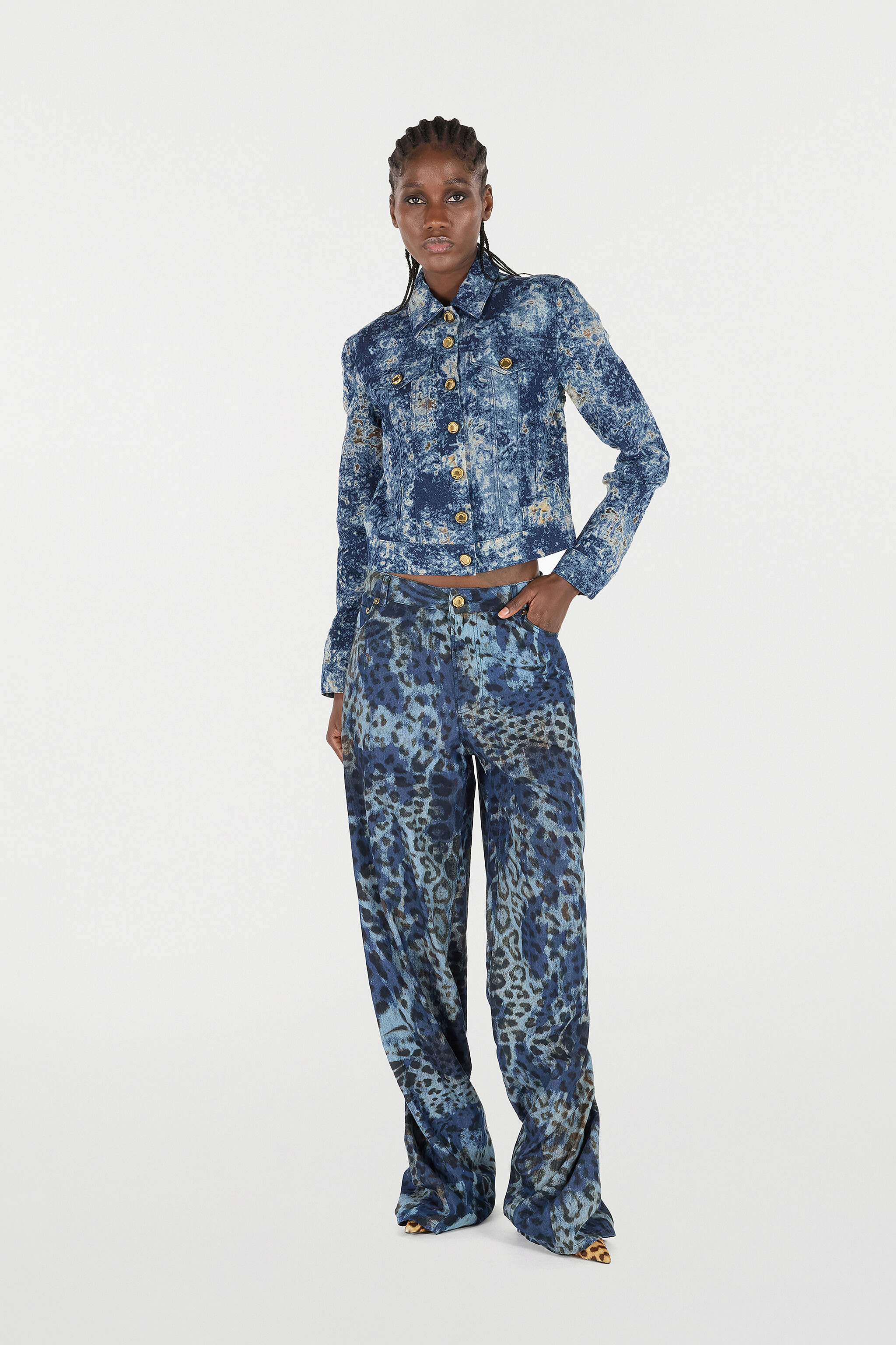 Jeans With Jaguar Skin Print - 2