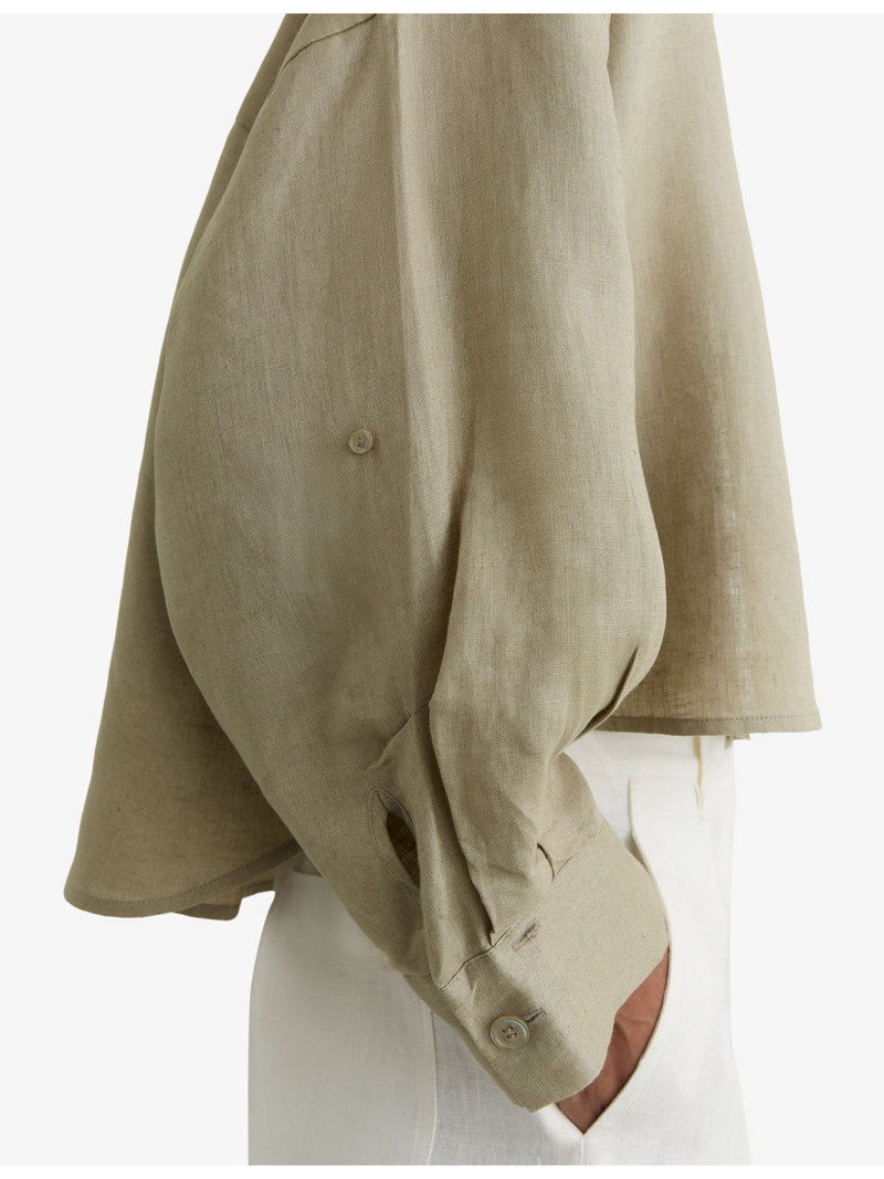 Solena Cropped Linen Shirt 5