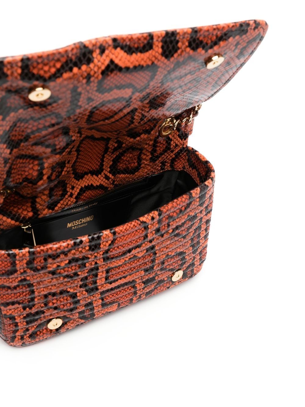 Biker python-print shoulder bag - 5