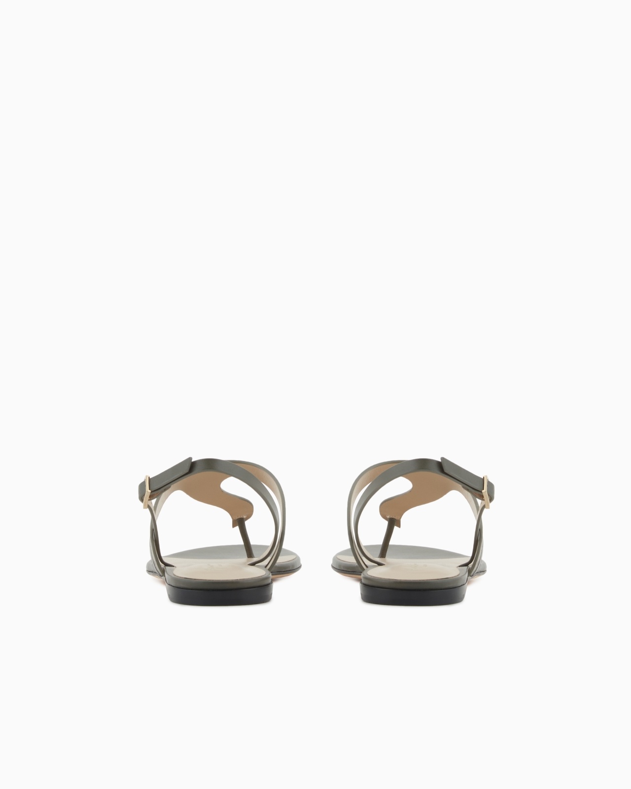LEATHER AND SUEDE FLAT THONG SANDALS - 4