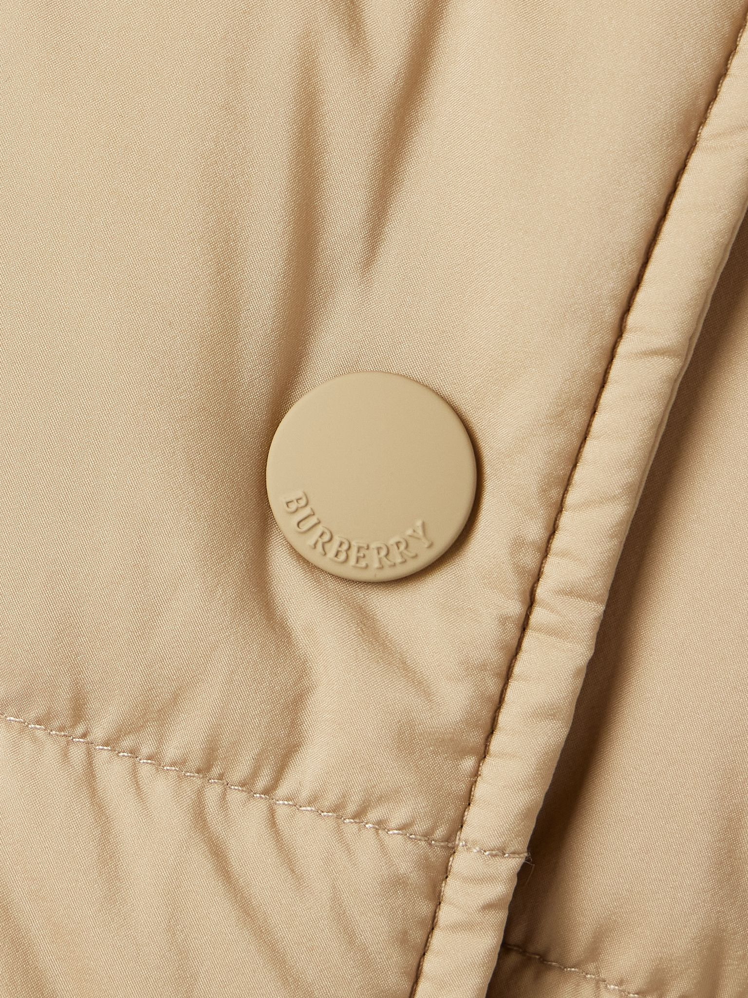 Belted double-breasted quilted shell down coat Sand - 5