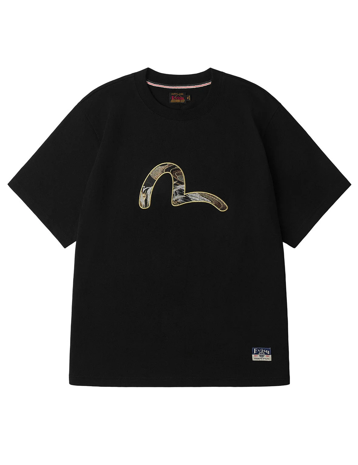 Brocade Seagull Appliqué Regular Fit Short Sleeves T-shirt - 1