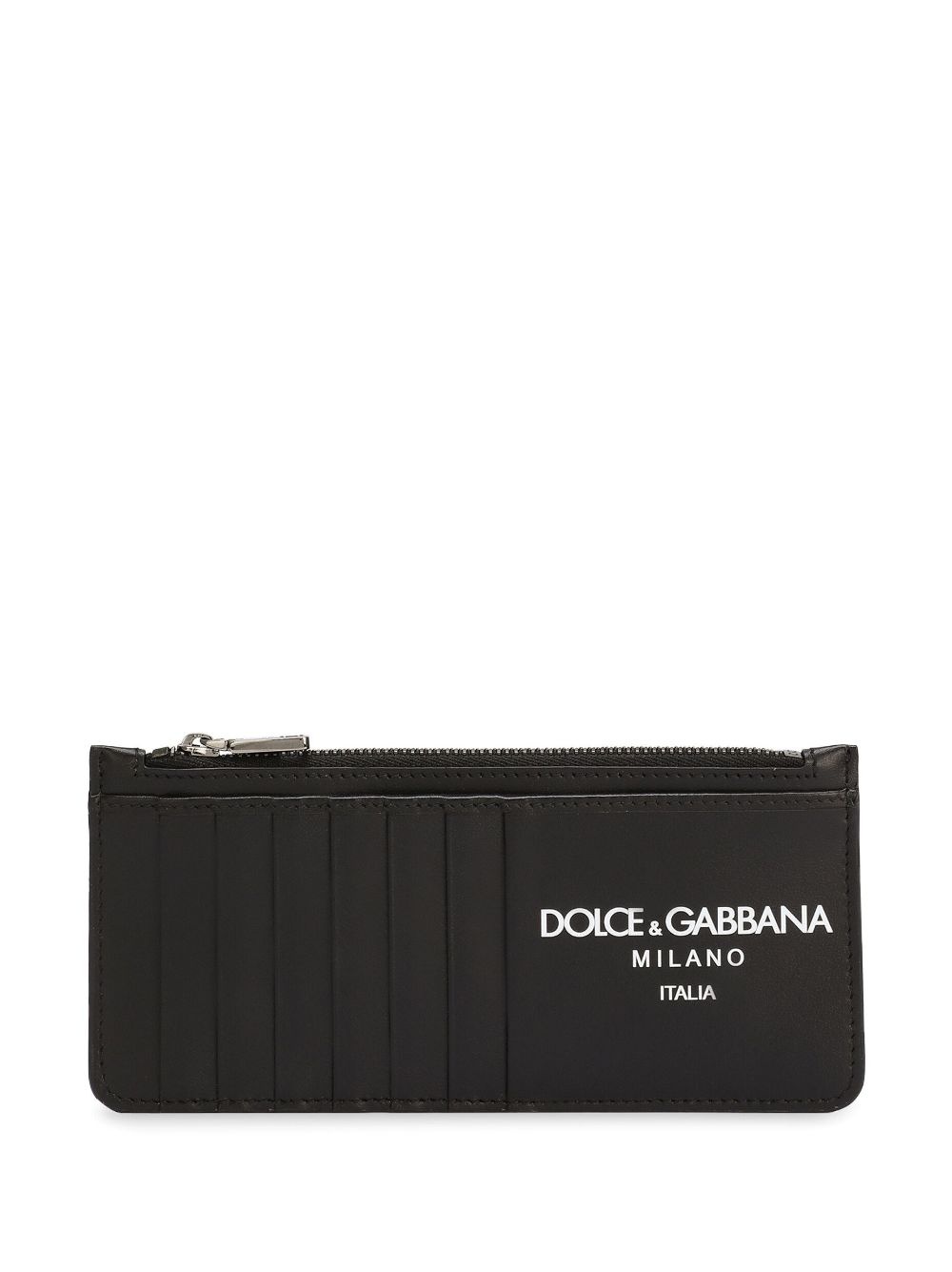 logo-print leather wallet - 1