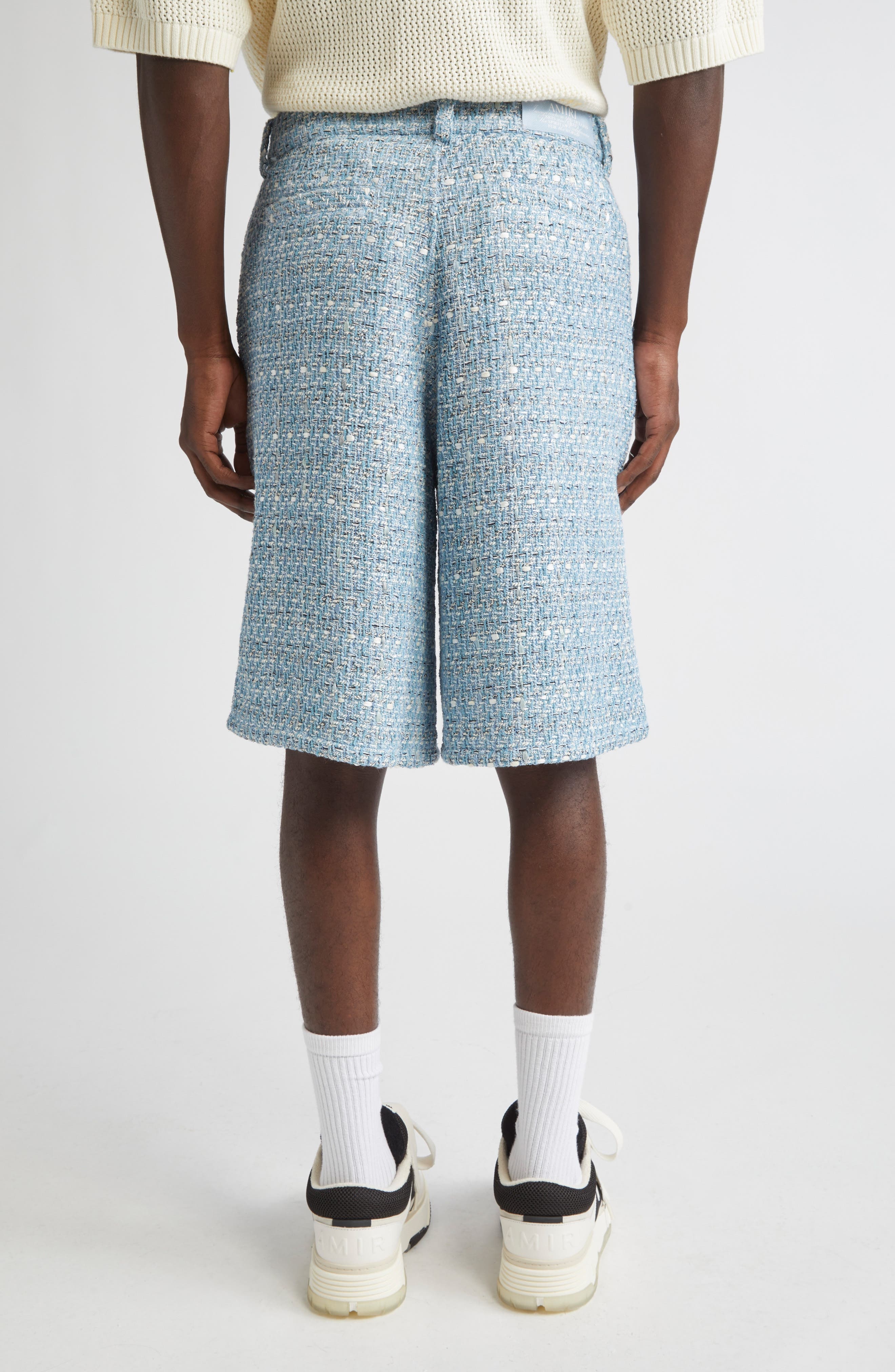 AMIRI Bouclé Bermuda Shorts in Ashley Blue at Nordstrom - 3