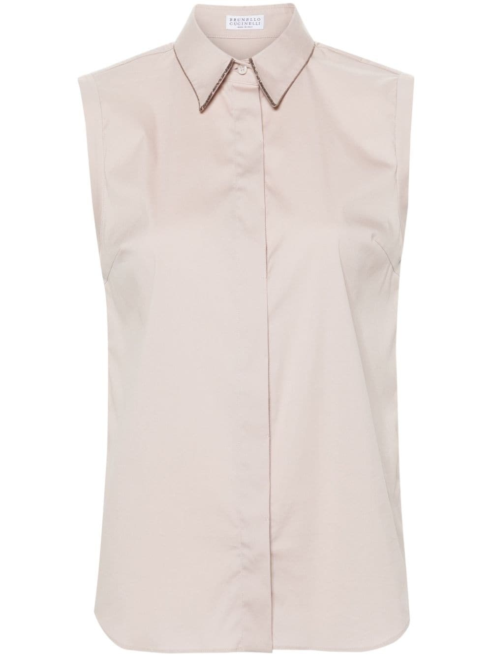 sleeveless button-up shirt - 1
