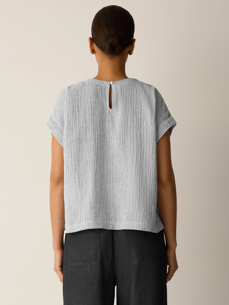 Striped Organic Cotton Gauze Square Top 4