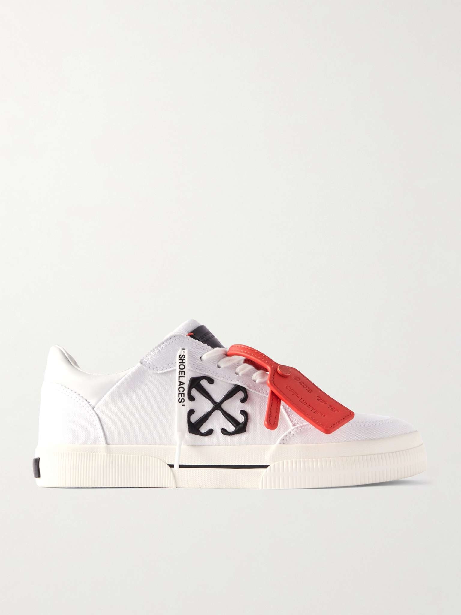 Logo-Embroidered Leather-Trimmed Canvas Sneakers - 1