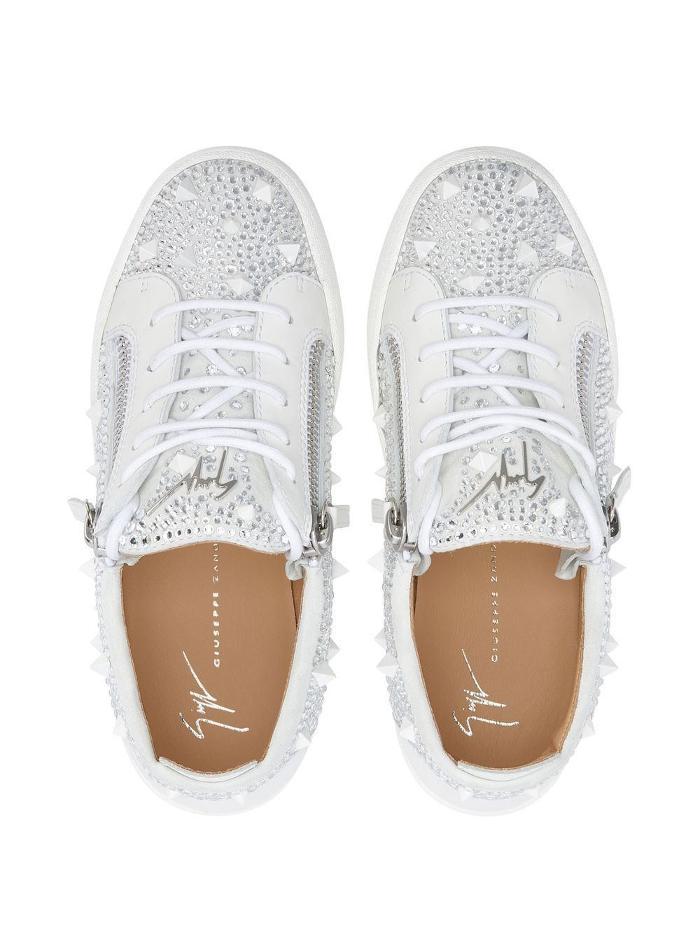 Gail crystal studded low-top sneakers - 4
