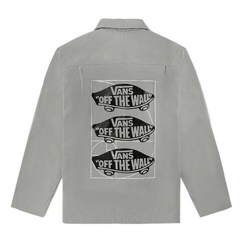 Vans Men's Vans Series Skateboard Logo Printing Sports Jacket Gray VN0A5F5SSLV1 outlook