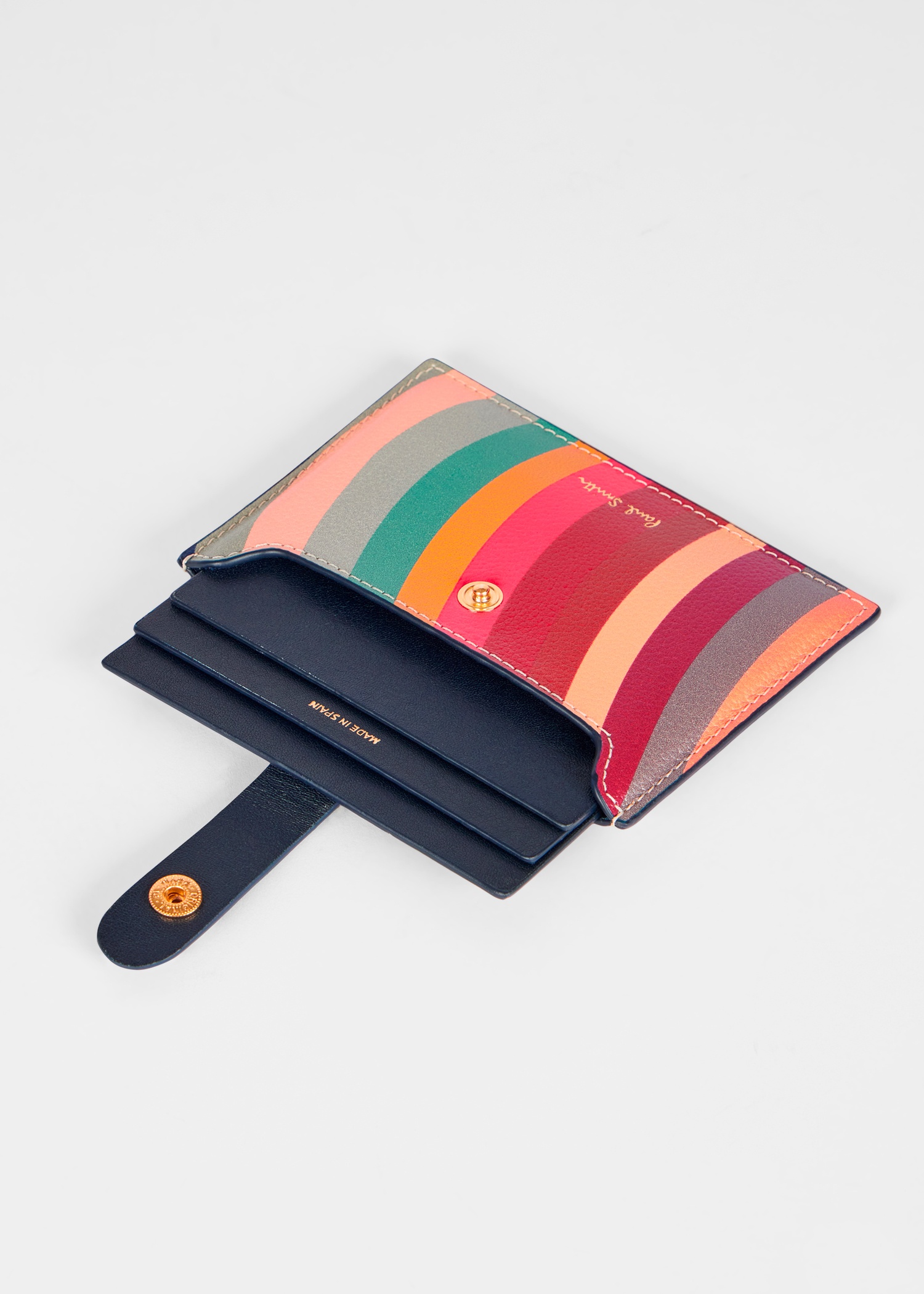 Women's 'Swirl' Navy Trim Card Holder - 2