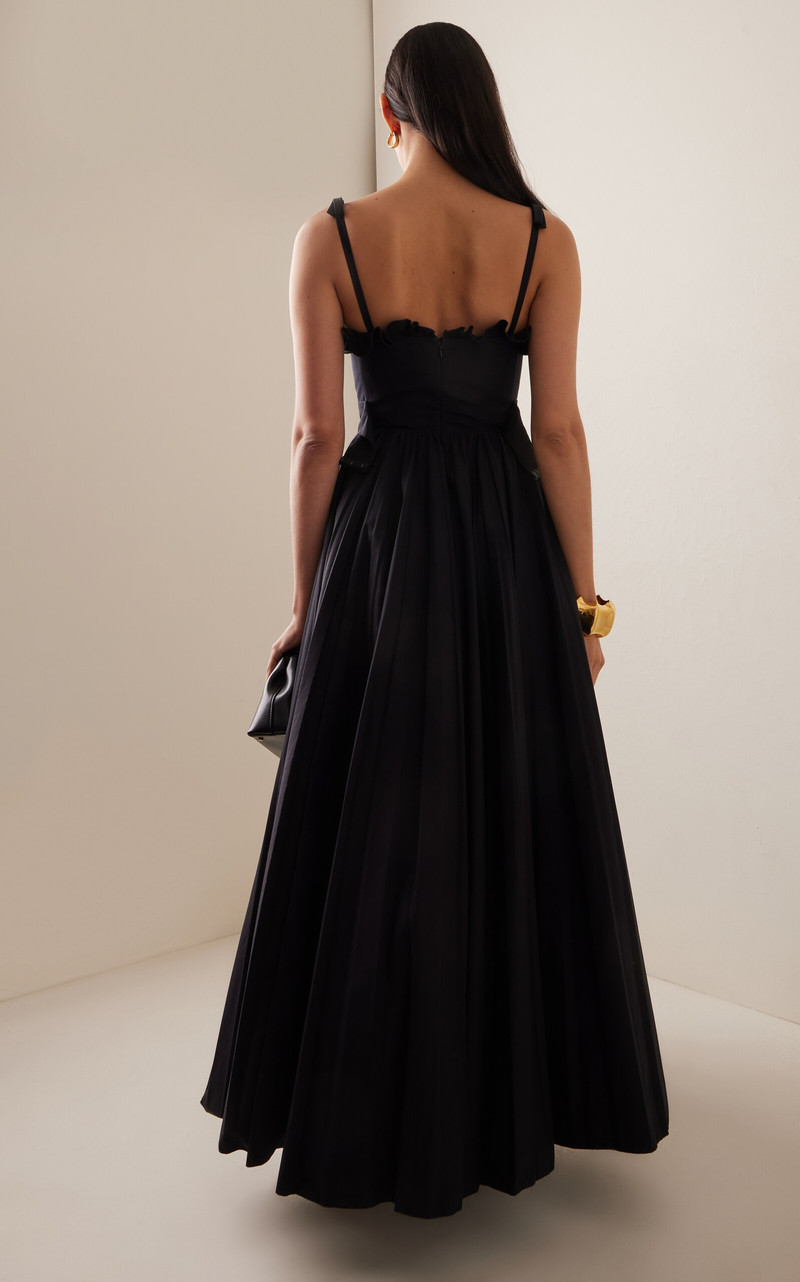 Ruffled Cotton-Poplin Maxi Dress black 4
