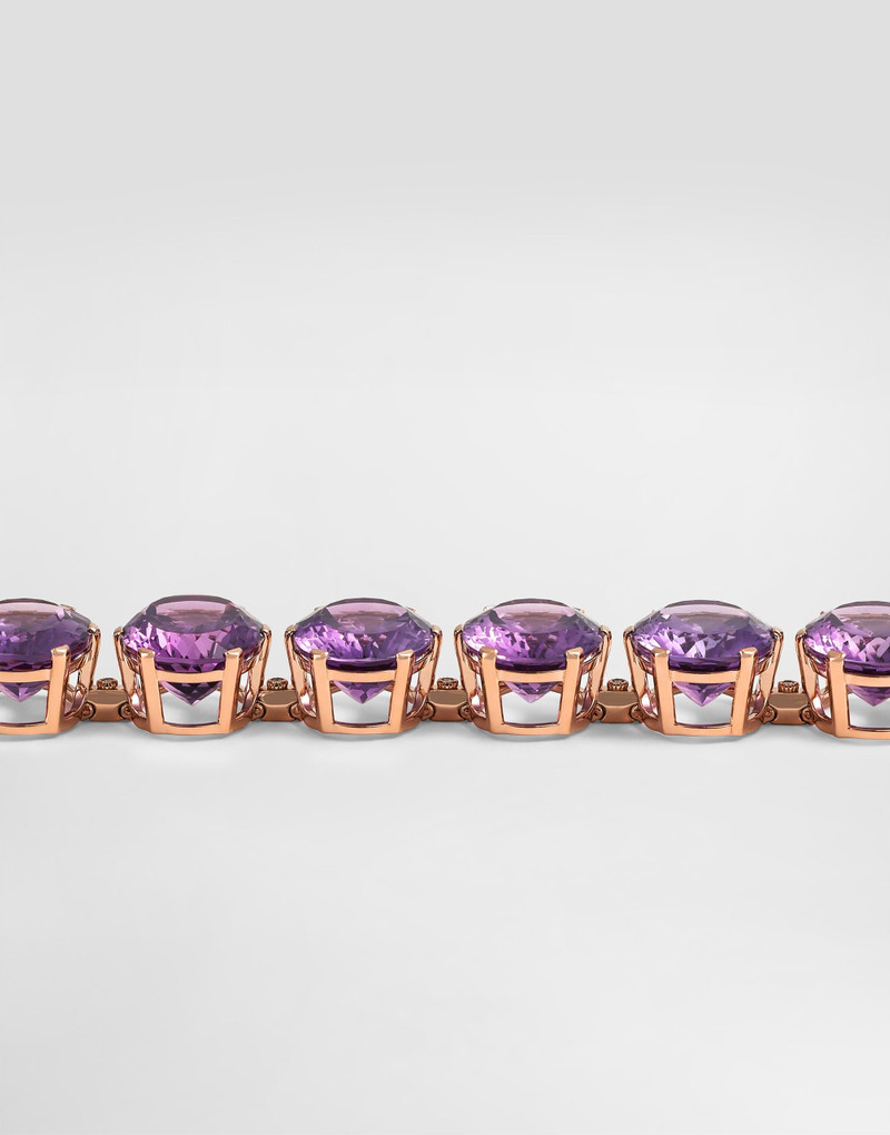 Anna bracelet in 18kt red gold with amethysts and diamonds 3