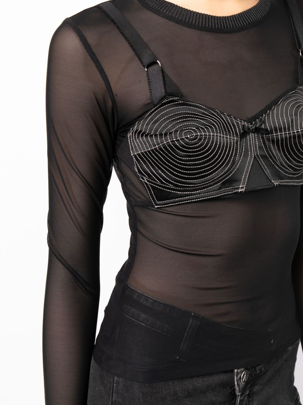 mesh long-sleeved top - 5