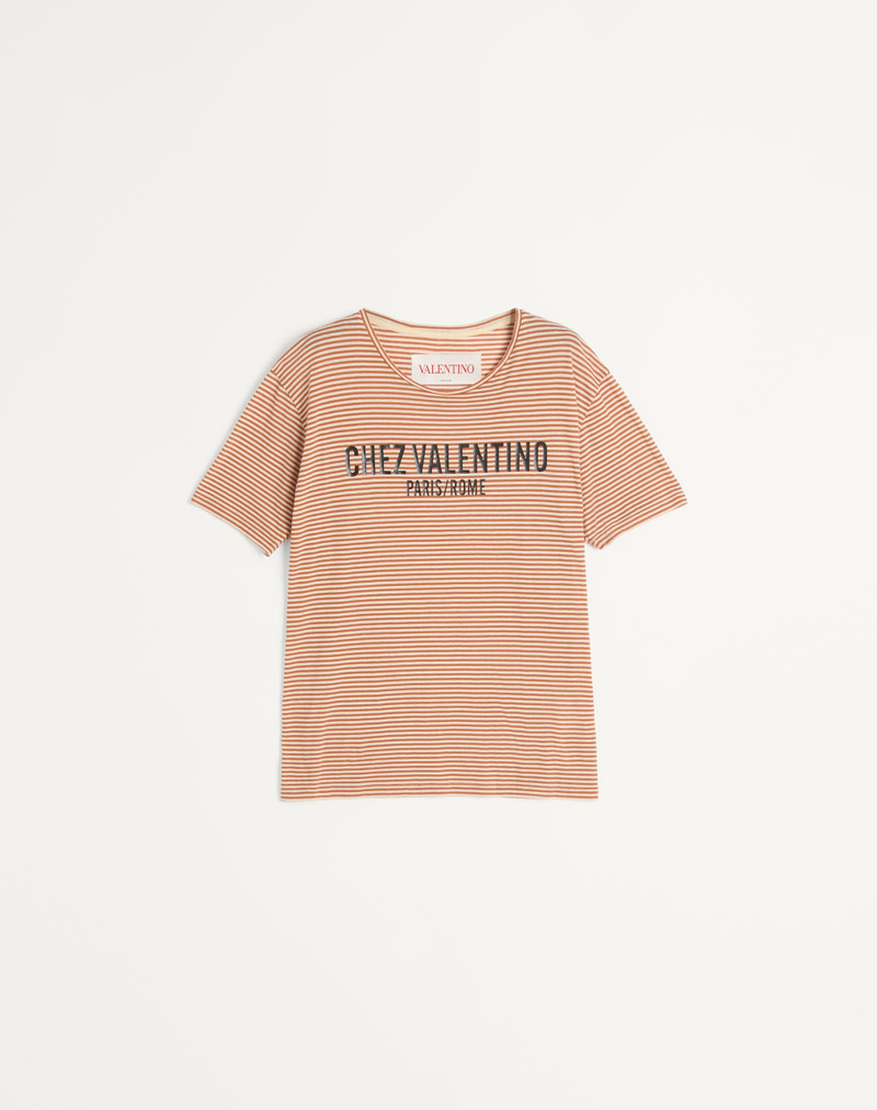 STRIPED COTTON T-SHIRT 와 CHEZ VALENTINO PRINT 1