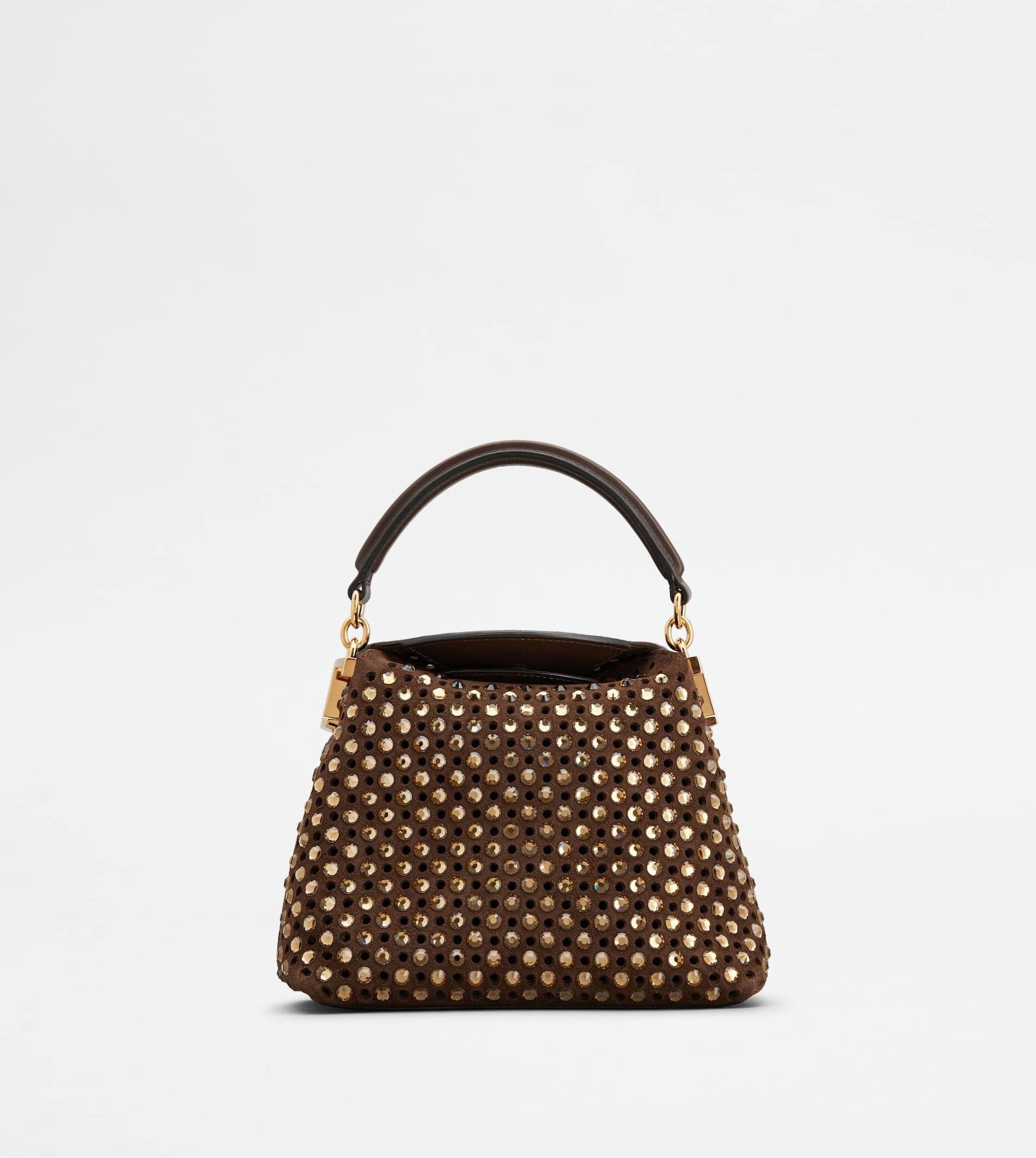 TOD'S T CASE TOTE MESSENGER BAG IN SUEDE MICRO - BROWN - 1