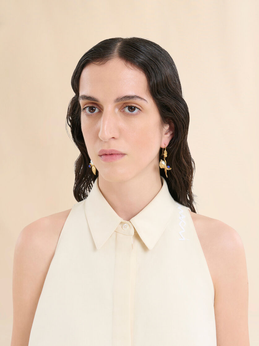 PEARLS AND STONES FLOWER DELIRIUM DROP EARRINGS - 2