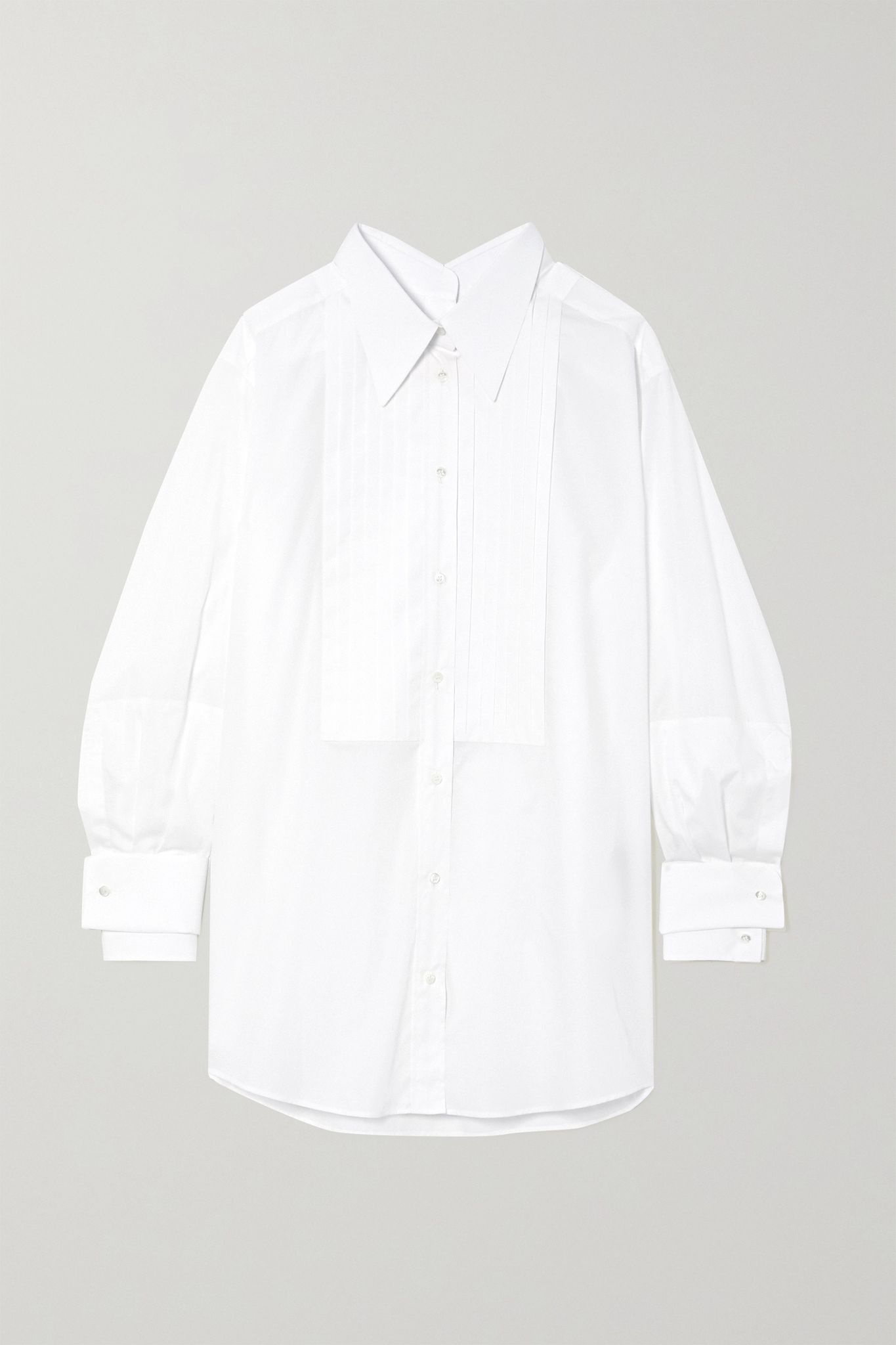 Oversized pintucked cotton-poplin shirt - 1